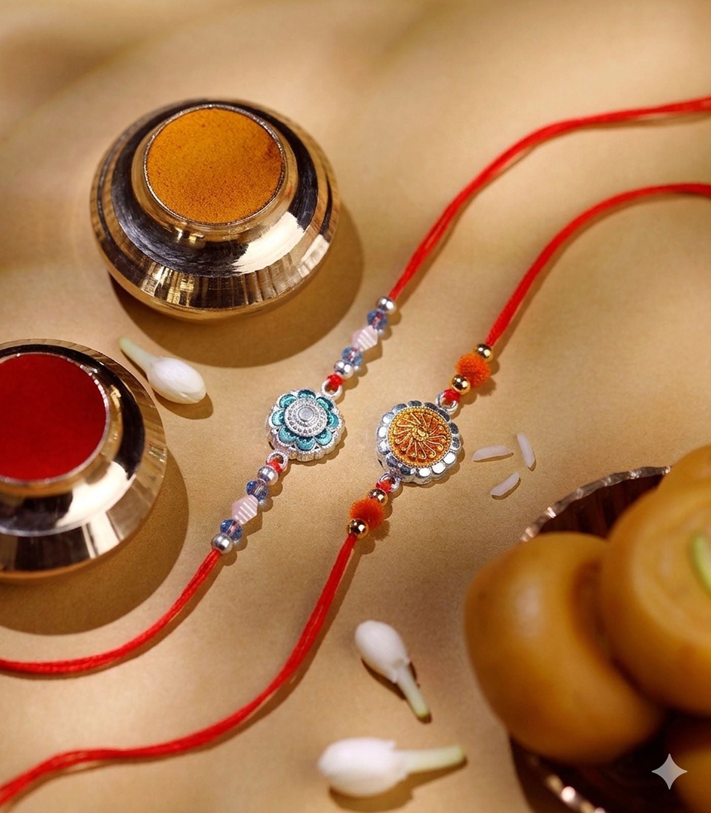 Silver Rakhi Combo Pack of 2