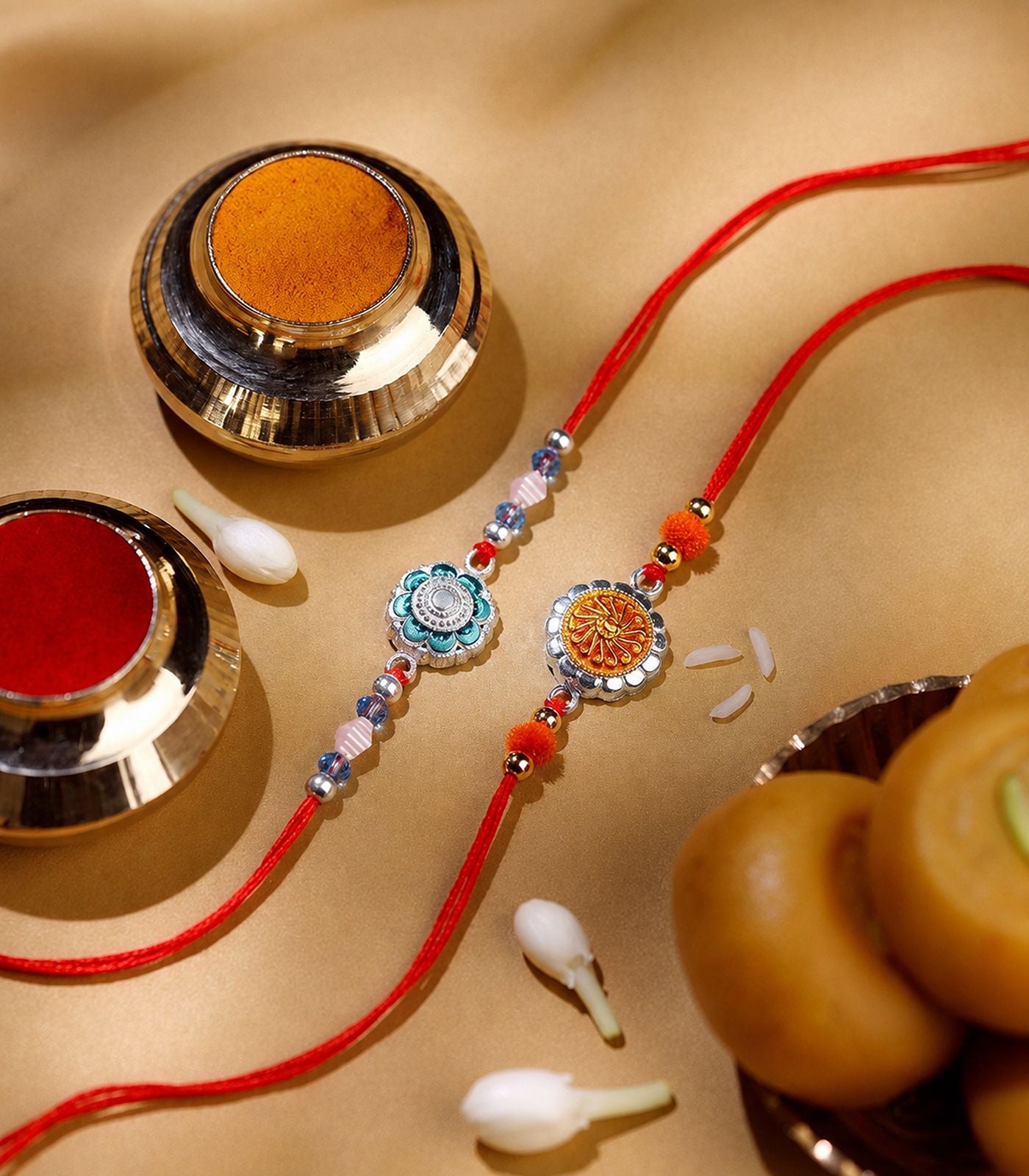Silver Rakhi Combo Pack of 2