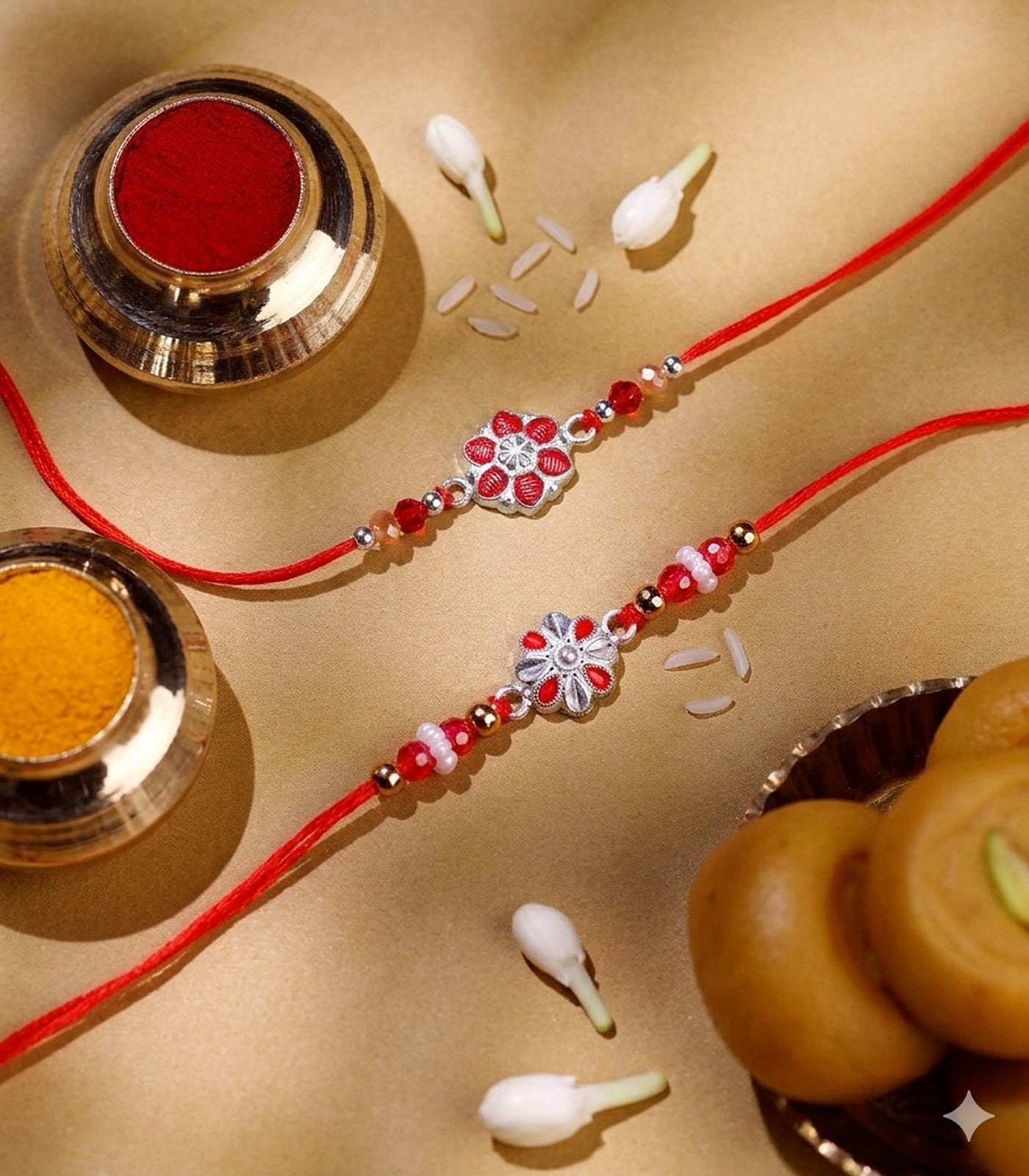 Silver Rakhi Combo Pack of 2