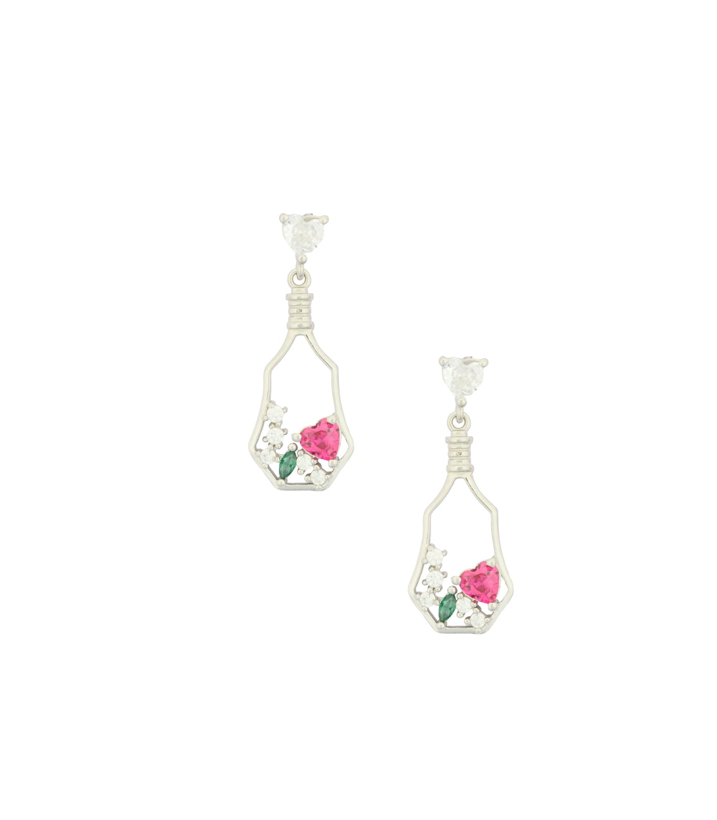 Wine Bottle Necklace Set (Silver)