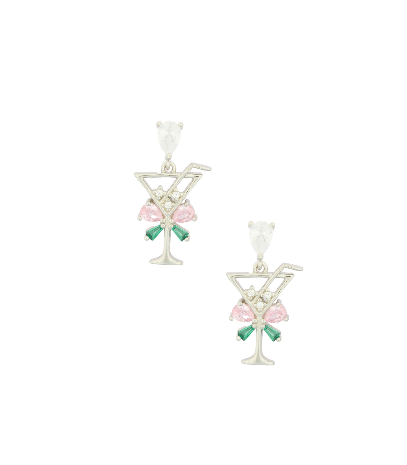 Wine Glass Necklace Set (Silver)