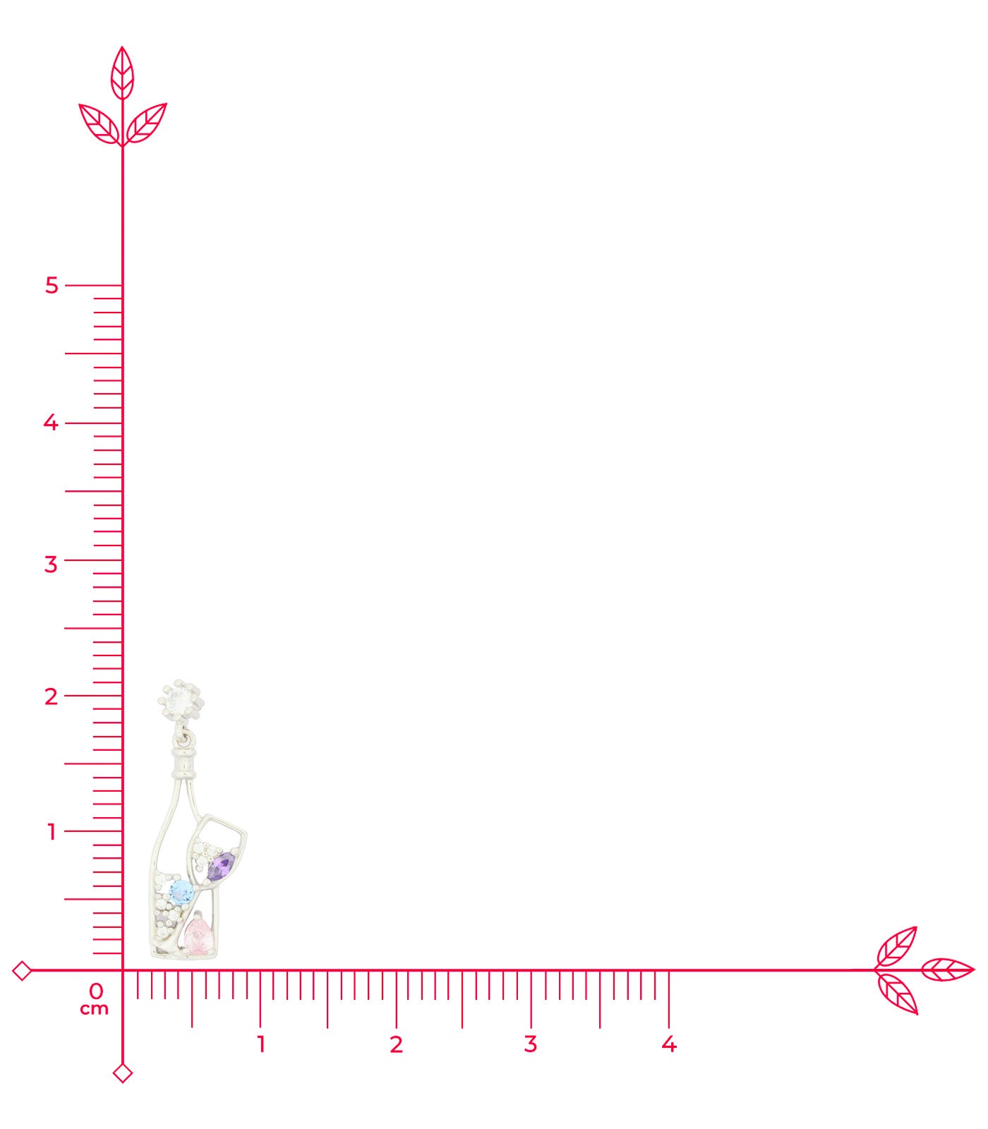 Wine Bottle and Glass Necklace Set (Silver)