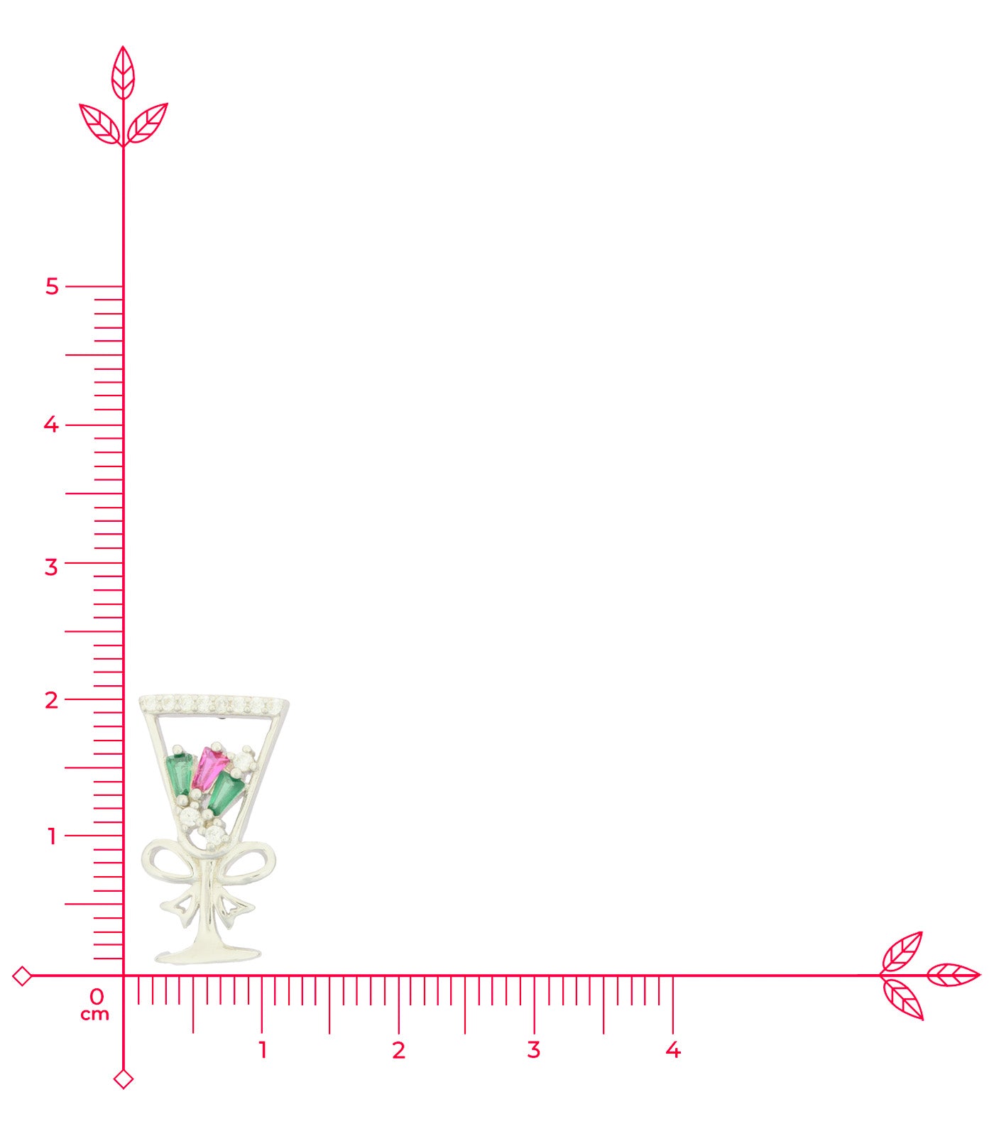 Wine Glass Necklace Set (Silver)