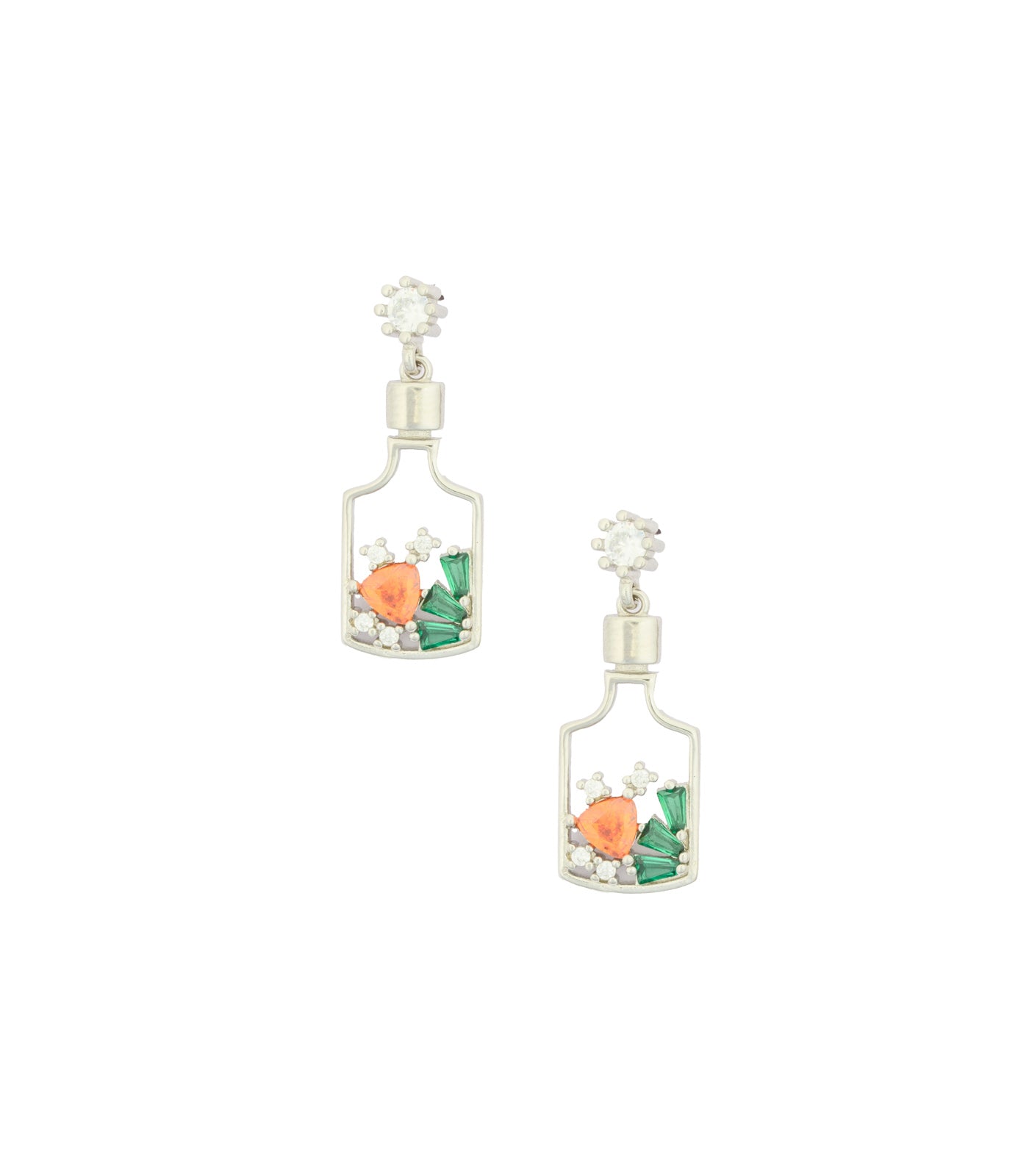 Wine Bottle Necklace Set (Silver)