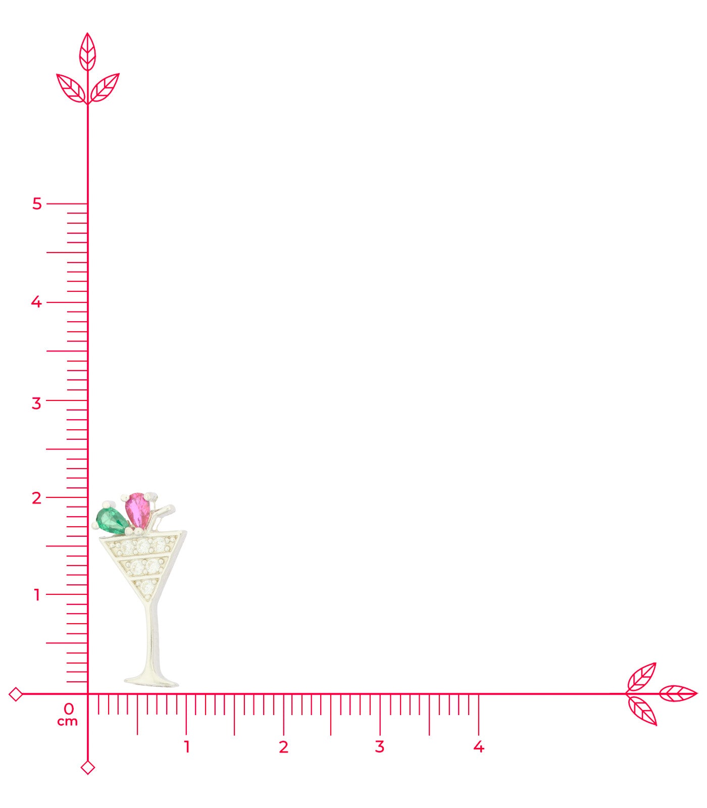 Wine Glass Necklace Set (Silver)