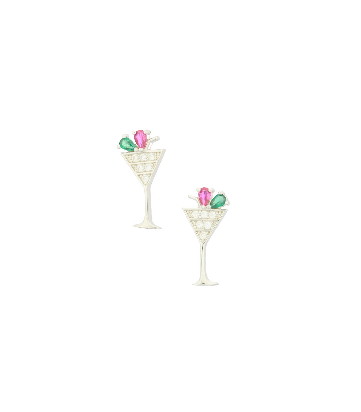 Wine Glass Necklace Set (Silver)