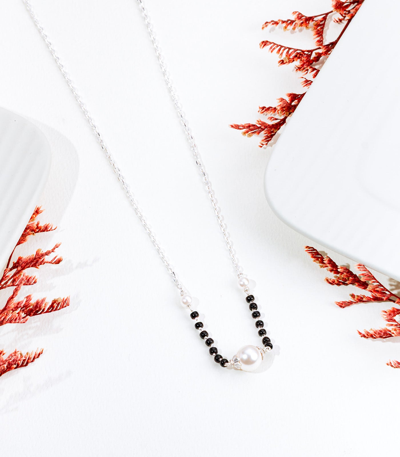 Silver Centered Pearl Mangalsutra