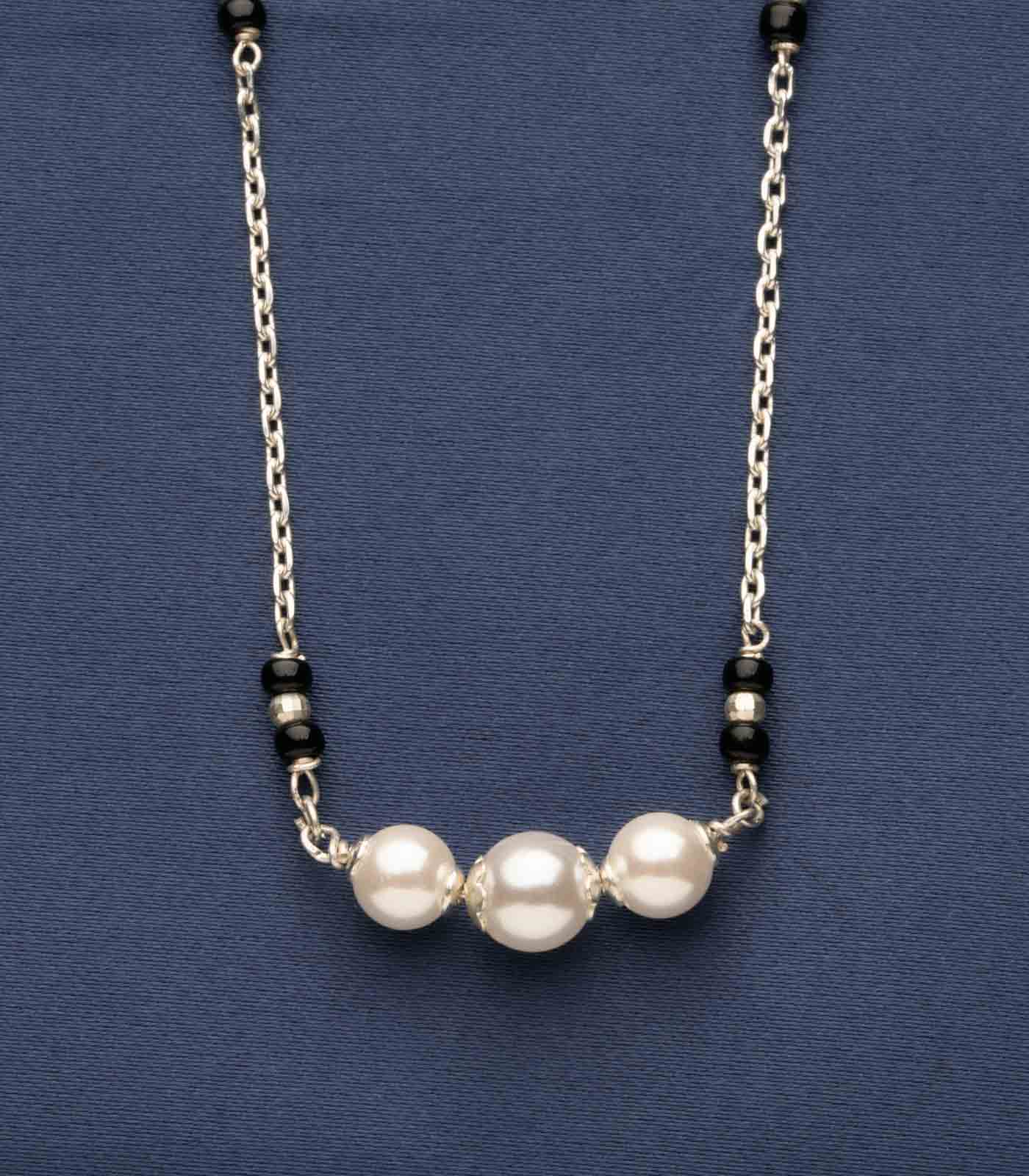 Silver Pearl Mangalsutra