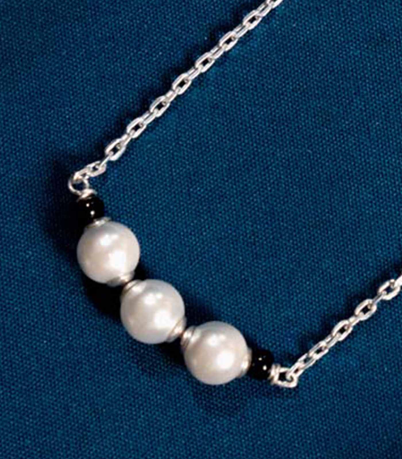 Silver Triple Pearl Mangalsutra