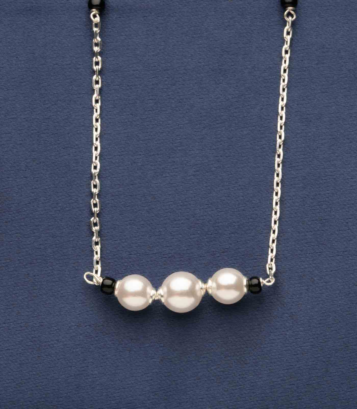 Silver Triple Pearl Mangalsutra