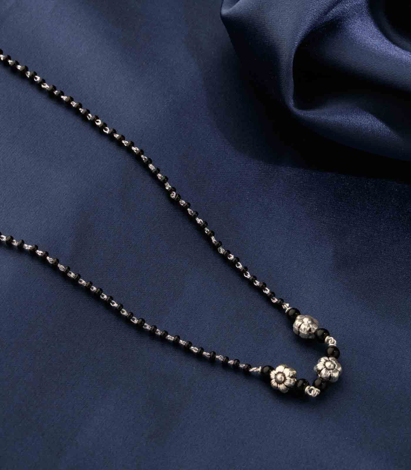 Triple Floral Mangalsutra (Silver)