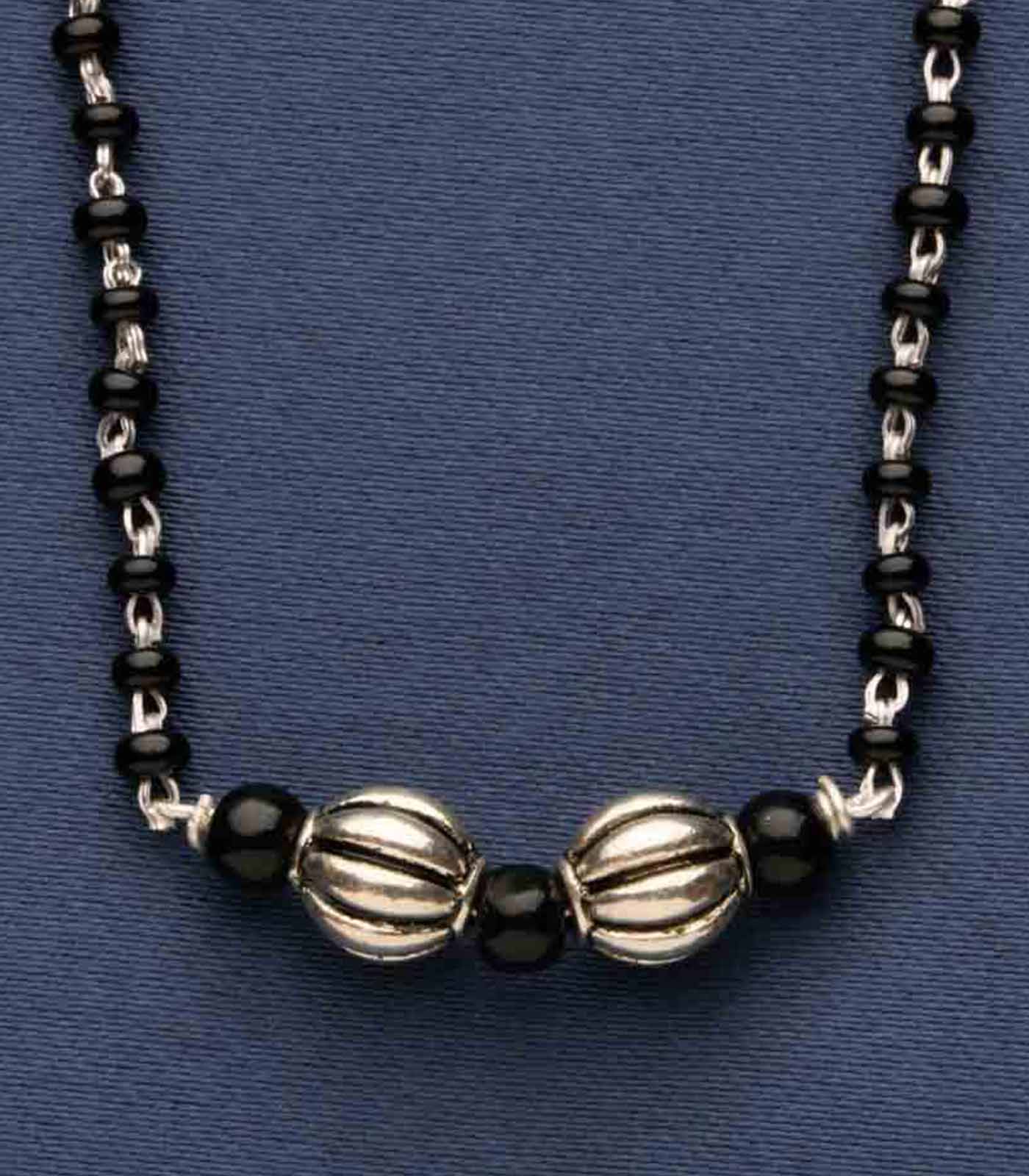 Dual Orb Mangalsutra (Silver)