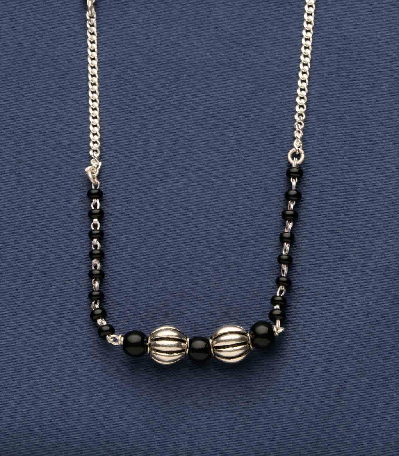 Dual Orb Mangalsutra (Silver)