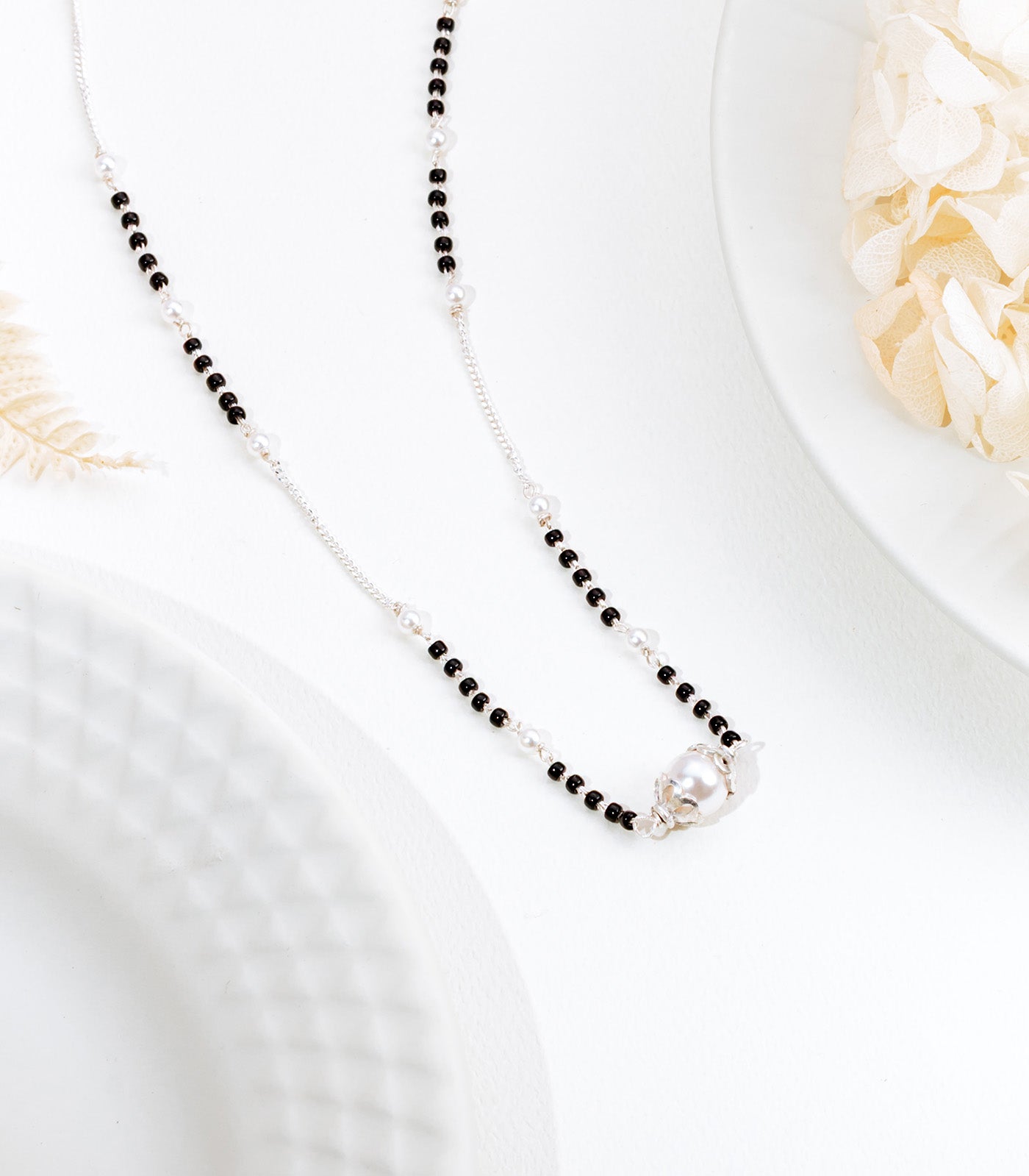 Elegant Silver Pearl Mangalsutra
