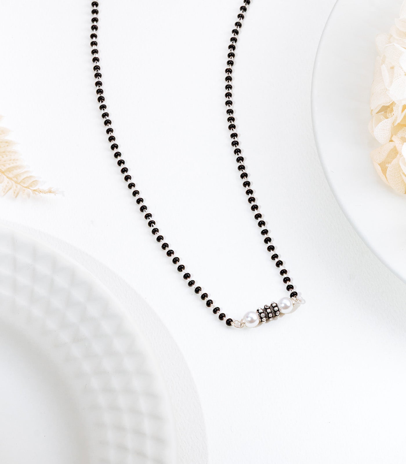 Dual Pearl Silver Mangalsutra