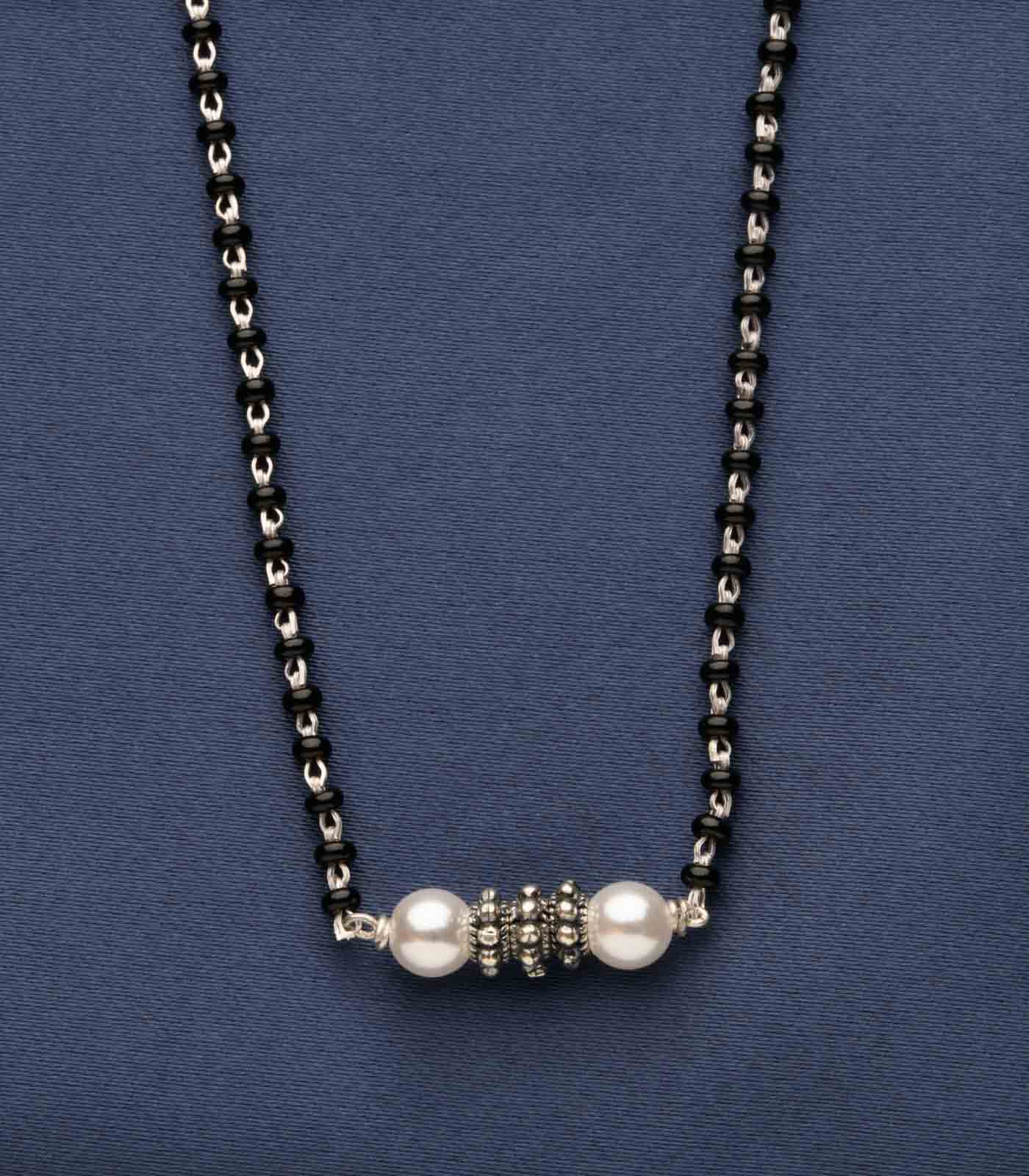 Dual Pearl Silver Mangalsutra
