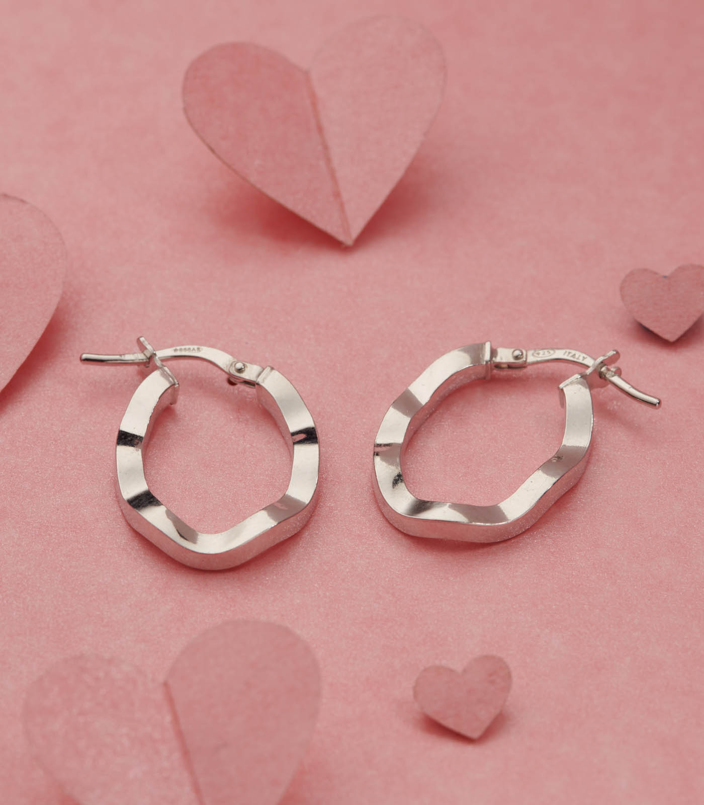 Silver Strips Earrings (Silver)