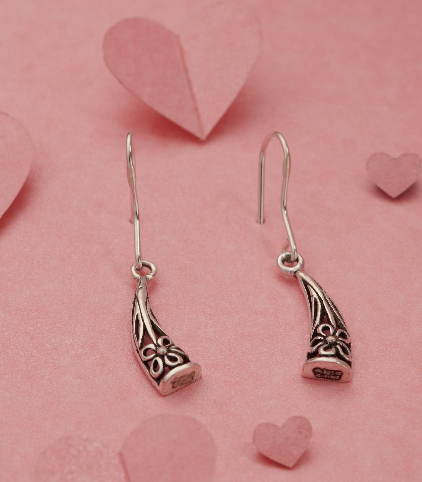 Stylish Tag Earrings (Silver)