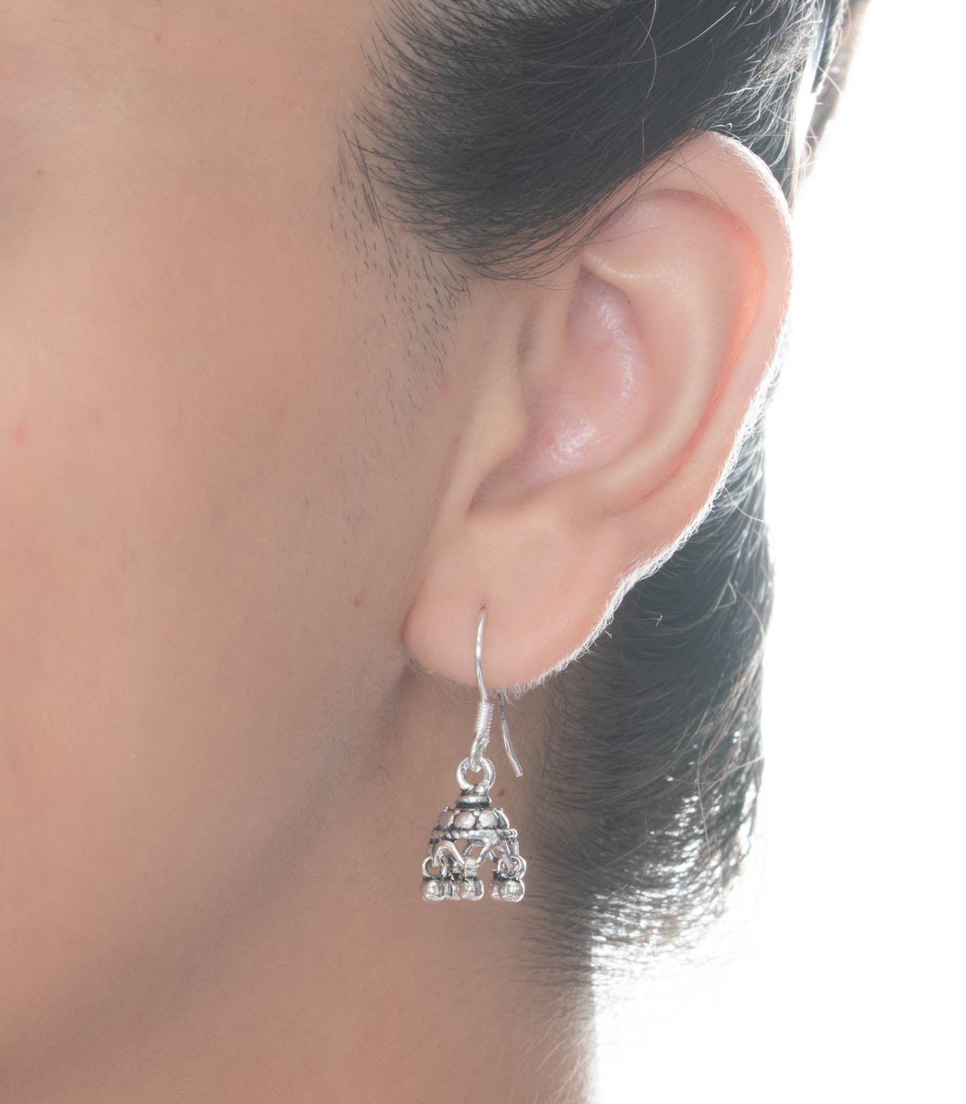 Silver Oxidized Jhumki