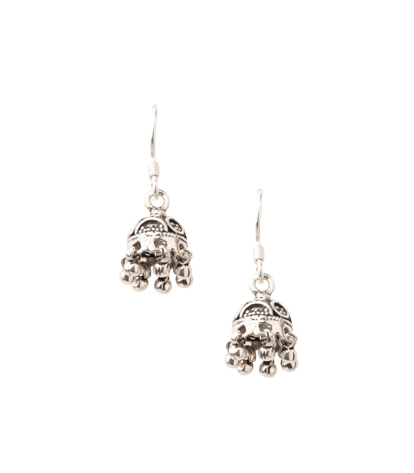 Silver Oxidized Jhumki