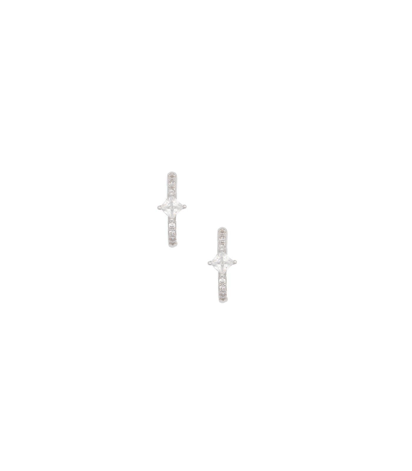 Elegant Stone Ear Rings (Silver)