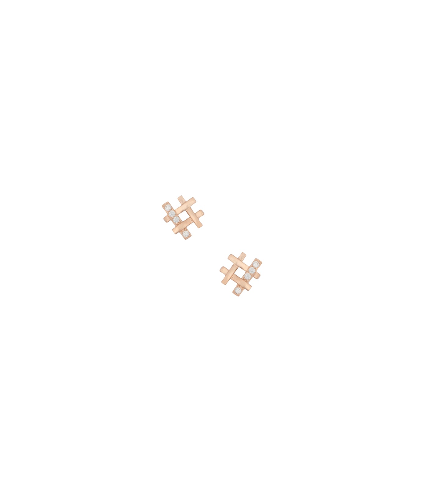 Hash Shaped Gold Colour Ear RIngs (Silver)