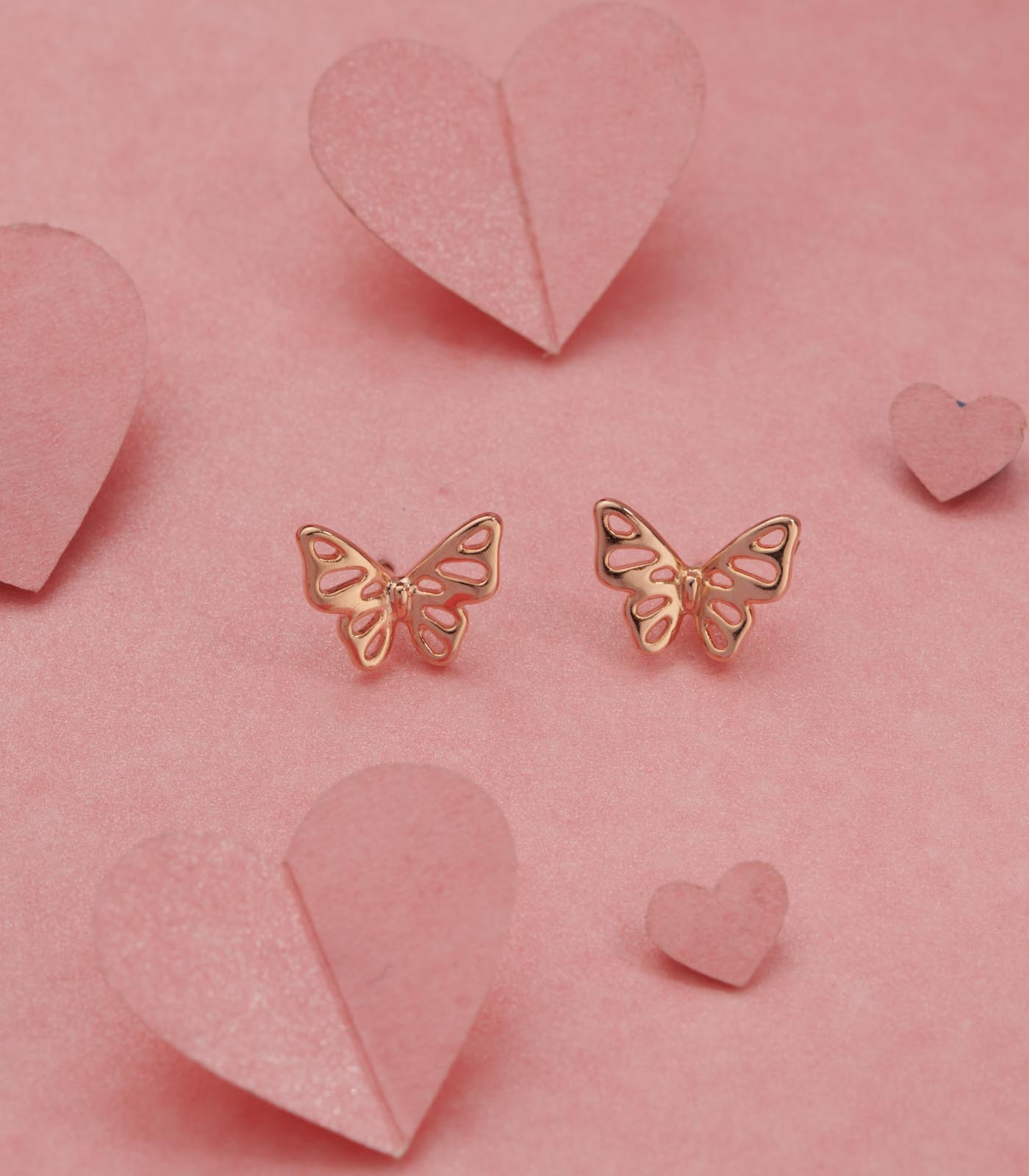 Rose Gold Butterfly Earrings (Silver)