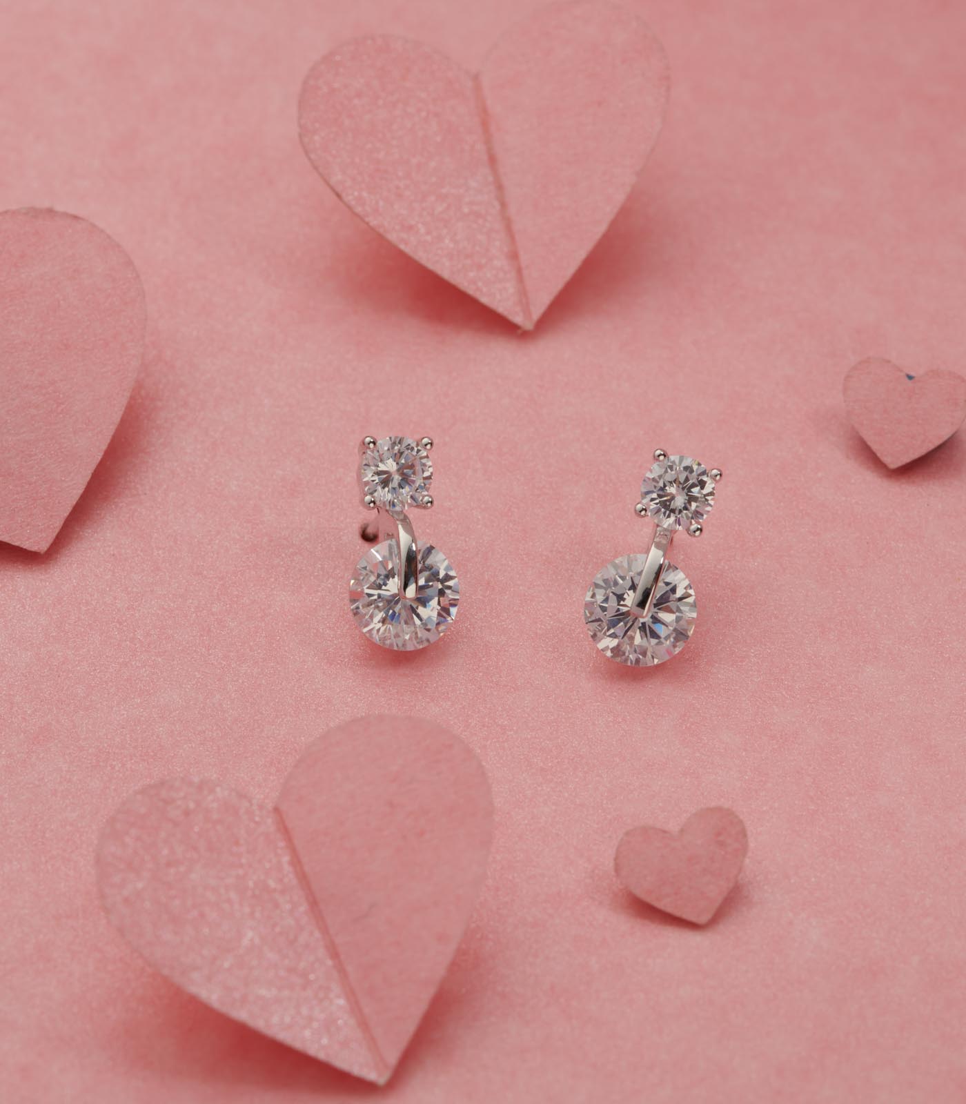 Dual Dangling Spheres Ear RIngs (Silver)