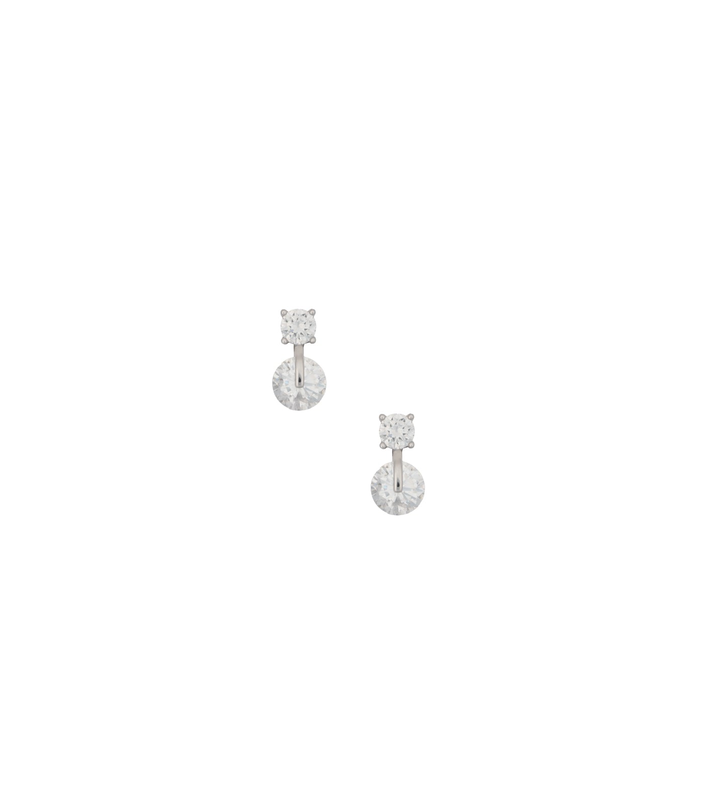 Dual Dangling Spheres Earrings (Silver)