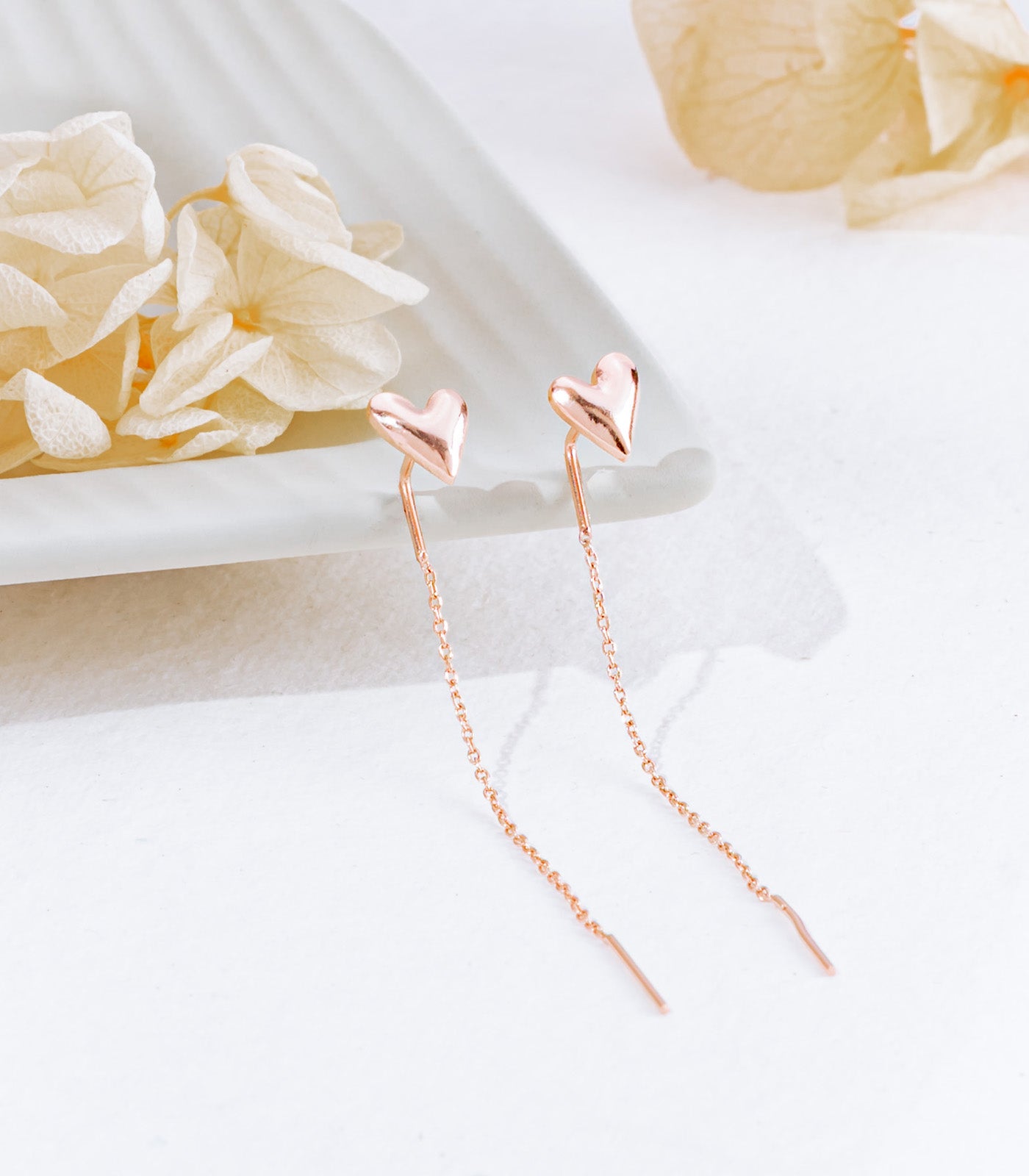 Chain Of Love Gold Colored Earrings (Silver)