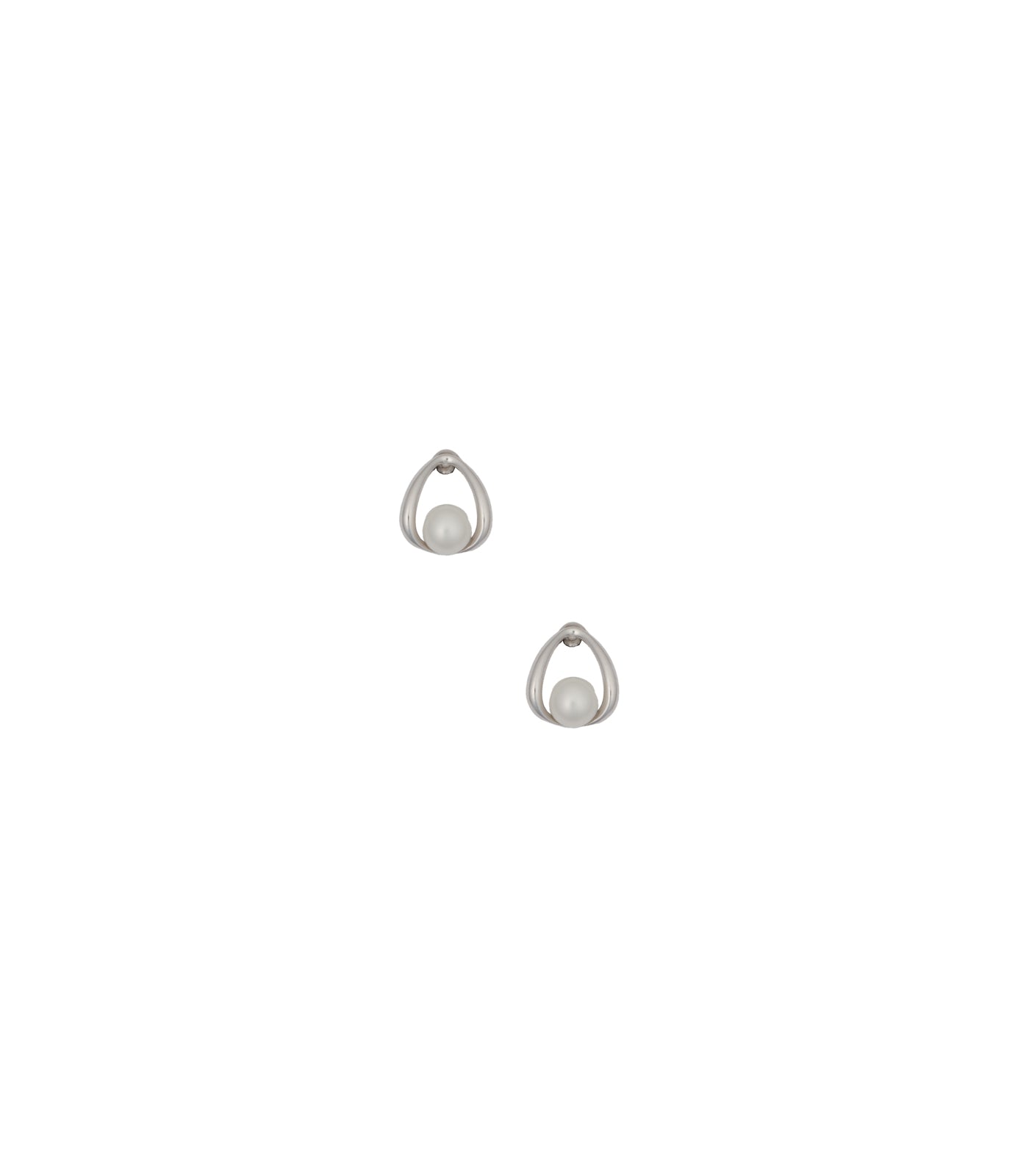 Pearl In A Drop Earrings (Silver)