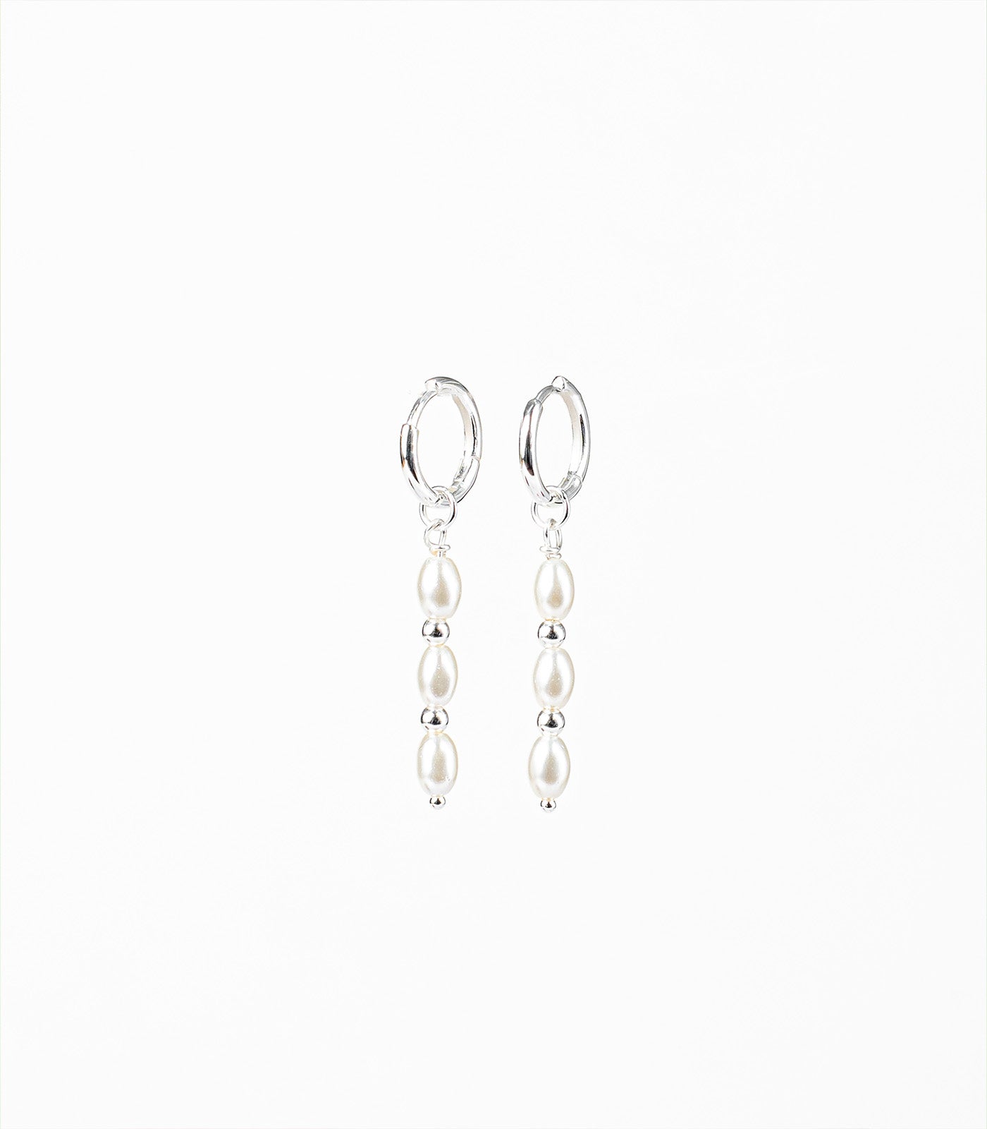 Dangling Beads Earrings (Silver)