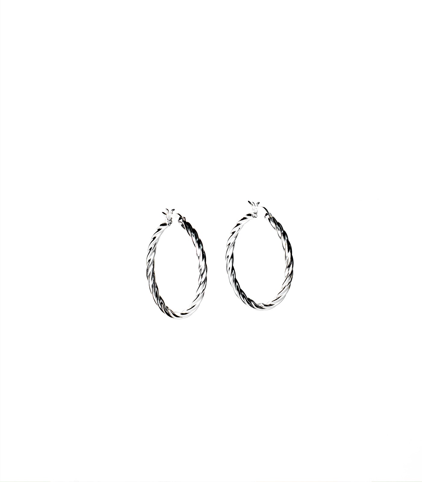 Classic Twisted Hoops Earrings (Silver)