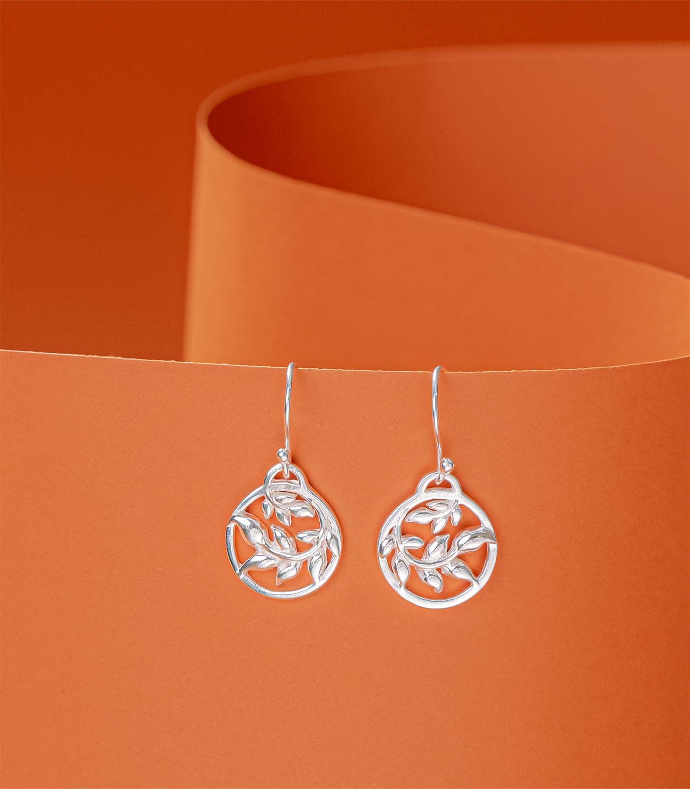 Olive Leaves Earrings (Silver)
