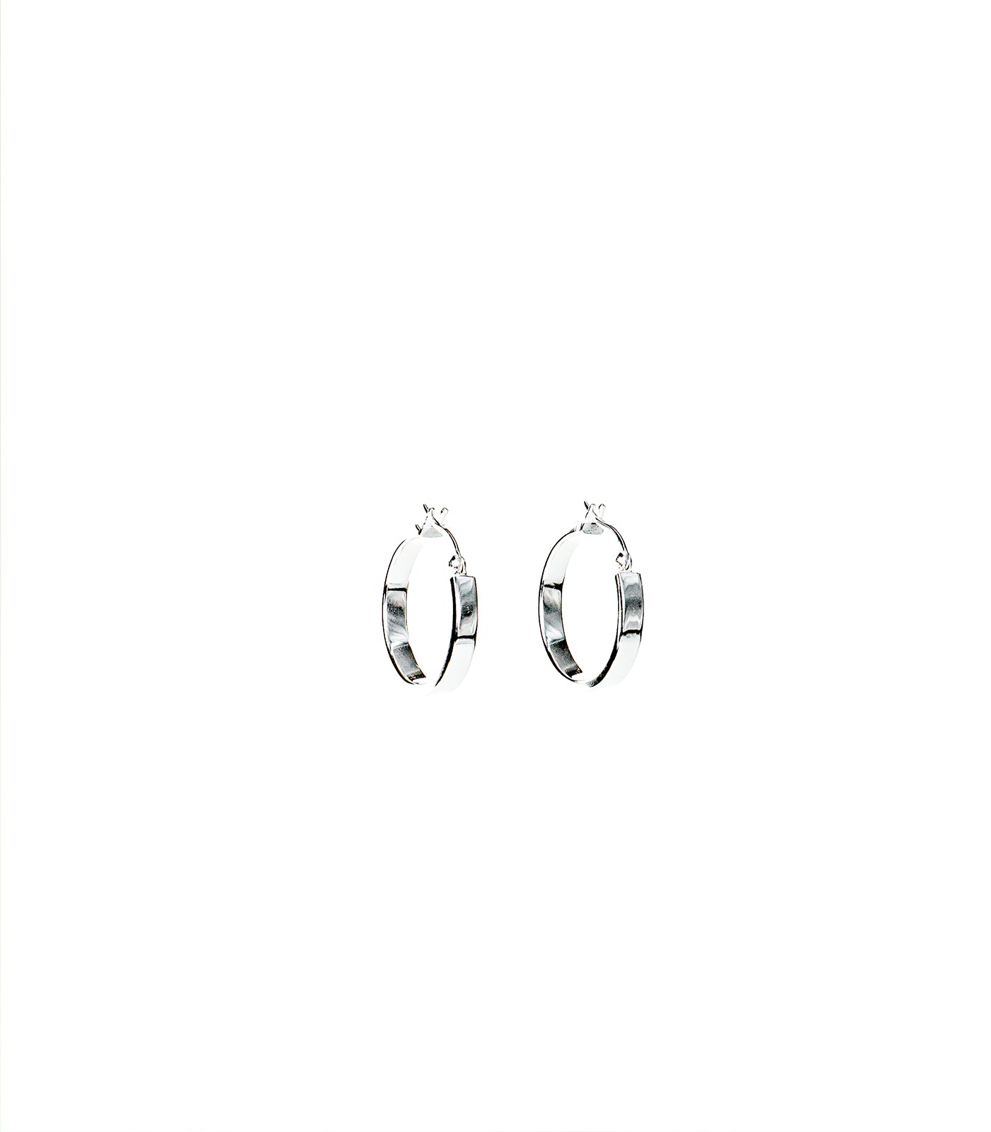 Classic Solid Hoops Earrings (Silver)