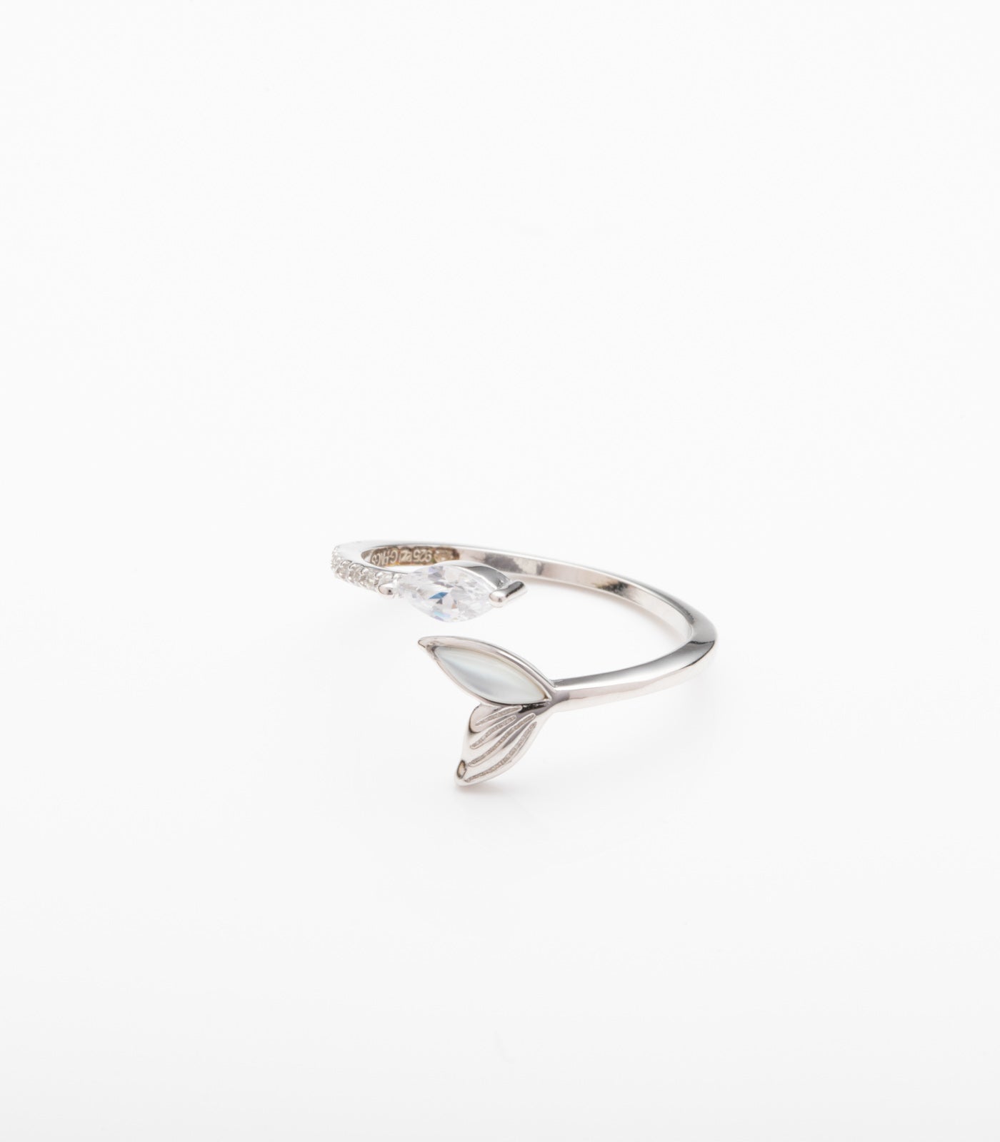 Fishtail Luxe Adjustable Finger Ring (Silver)