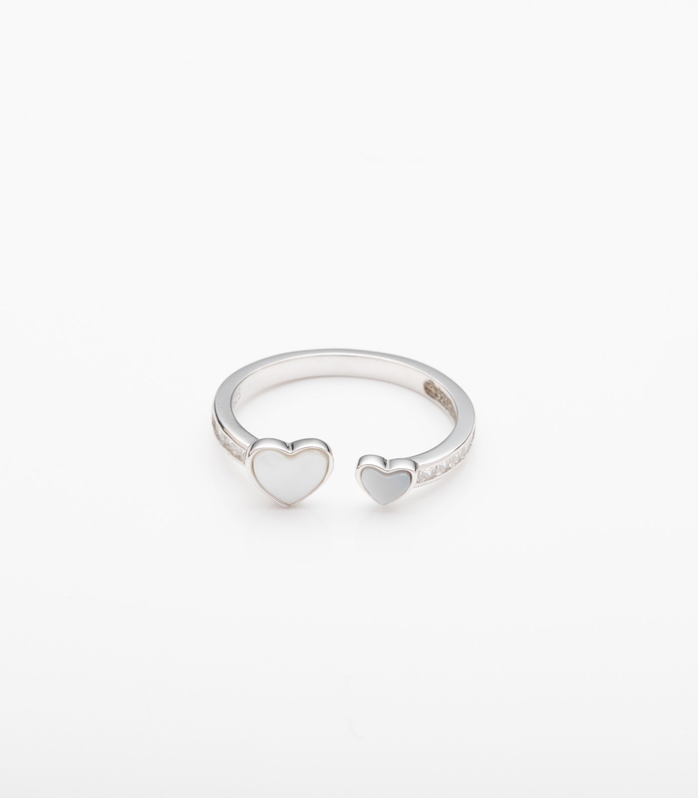 Heart Luxe Adjustable Finger Ring (Silver)