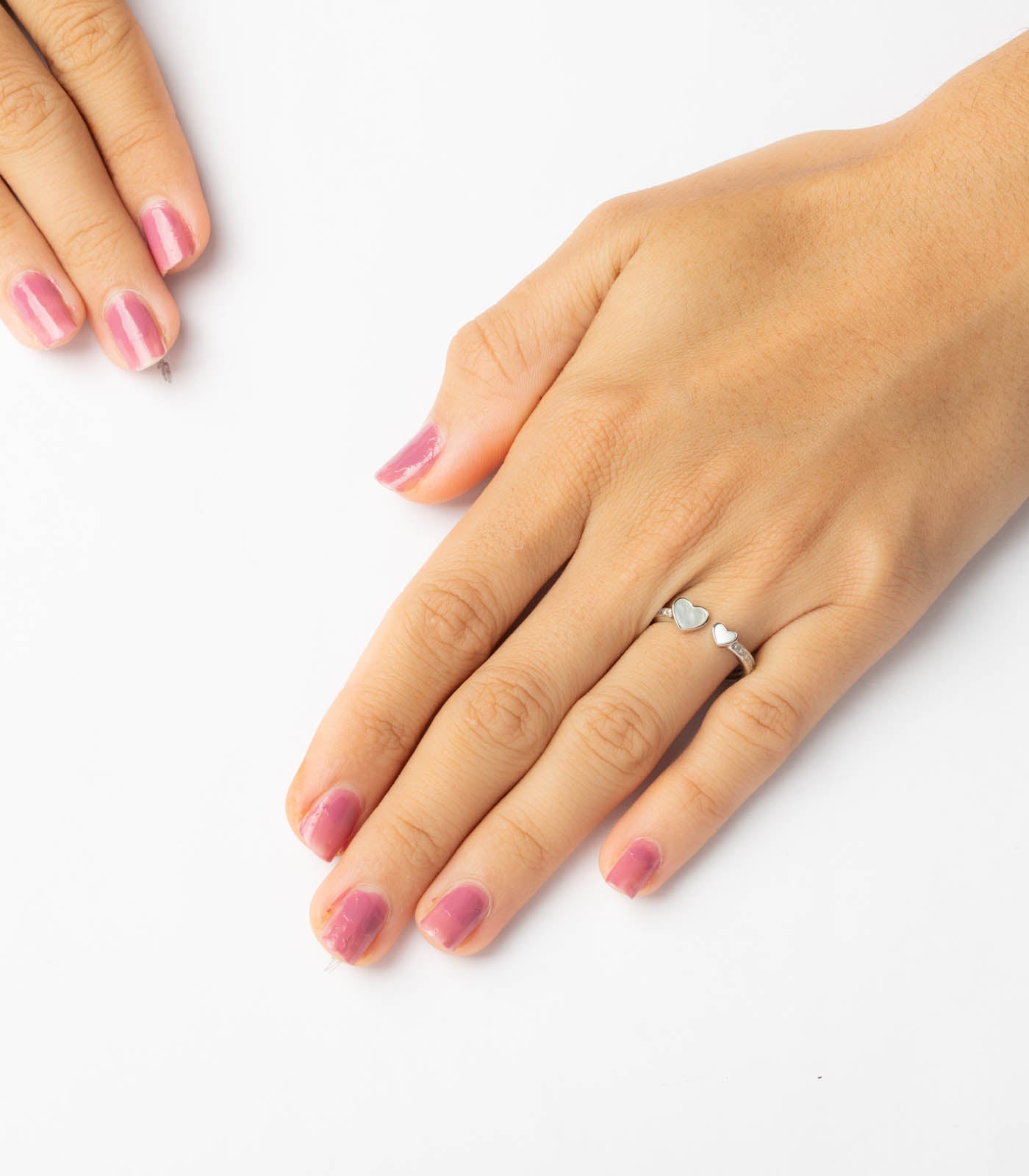 Heart Luxe Adjustable Finger Ring (Silver)