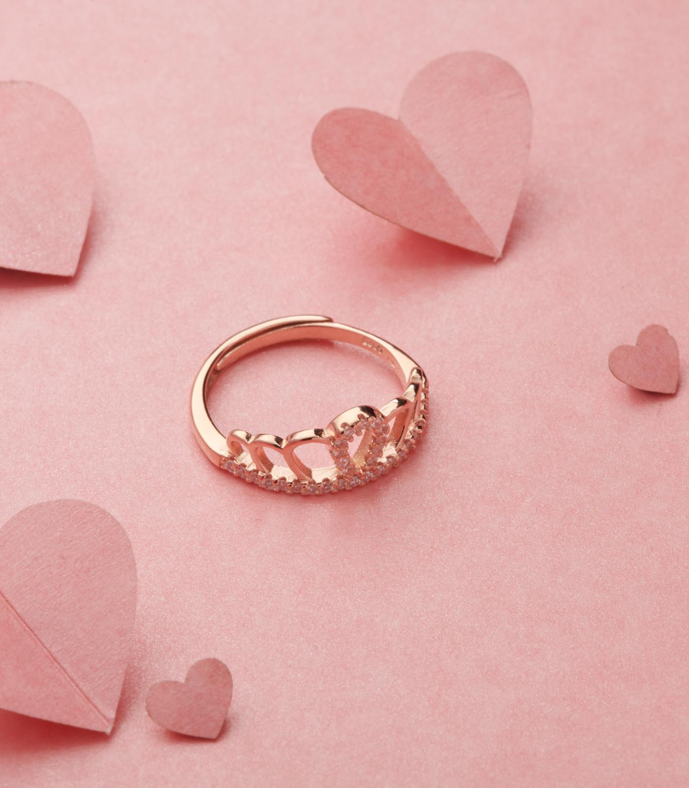 Finger Ring Buy Rose Gold Stones Finger Ring Gargi