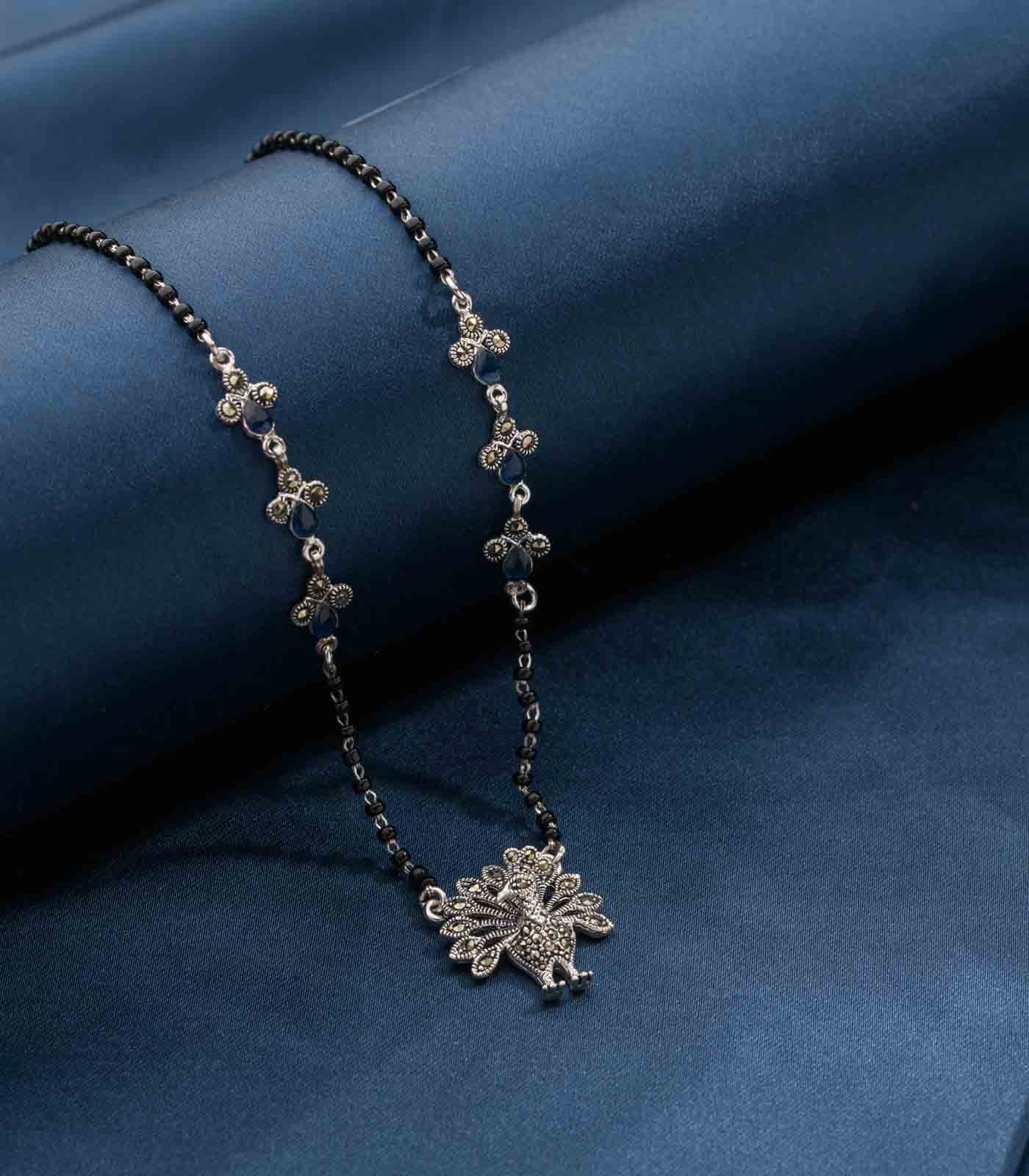 Mangalsutra Buy Peacock Mangalsutra Silver Gargi