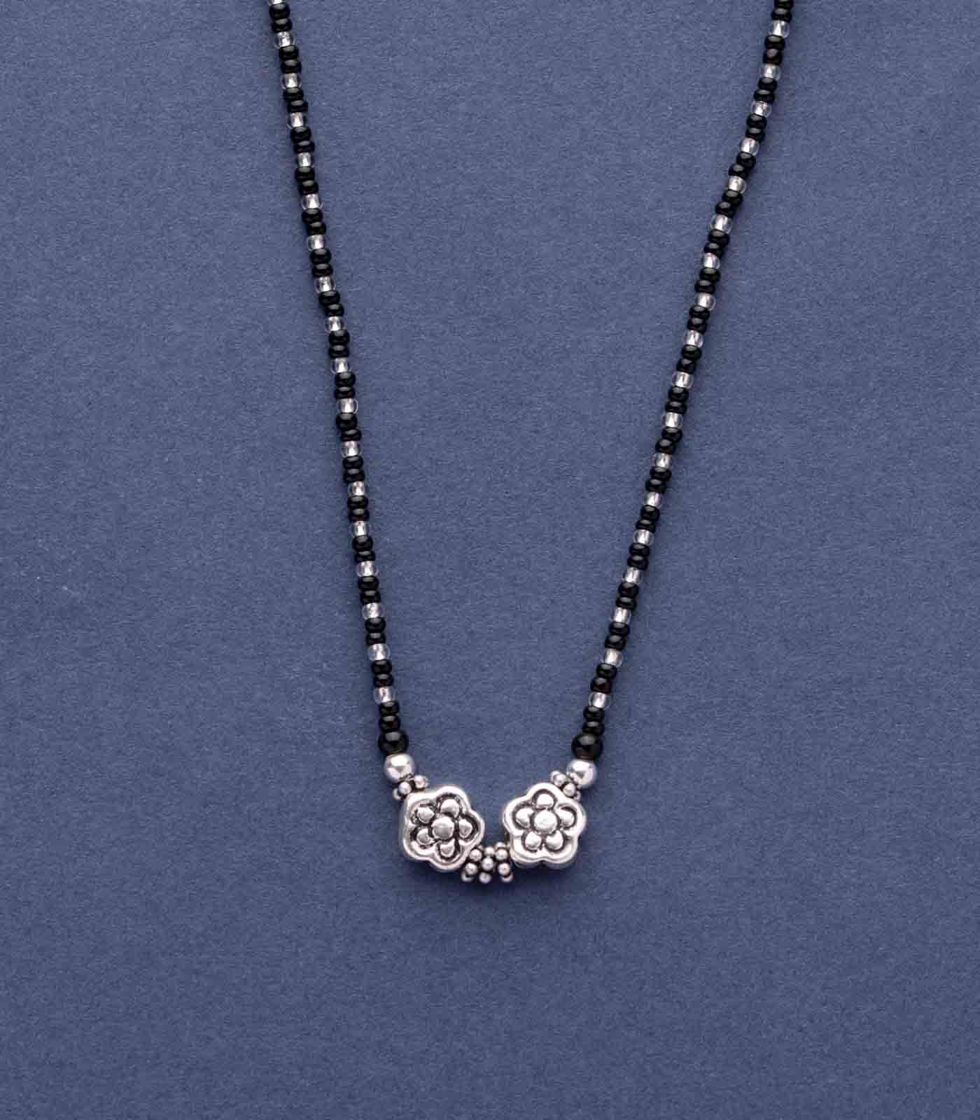 Antique Dual Flora Mangalsutra (Silver)