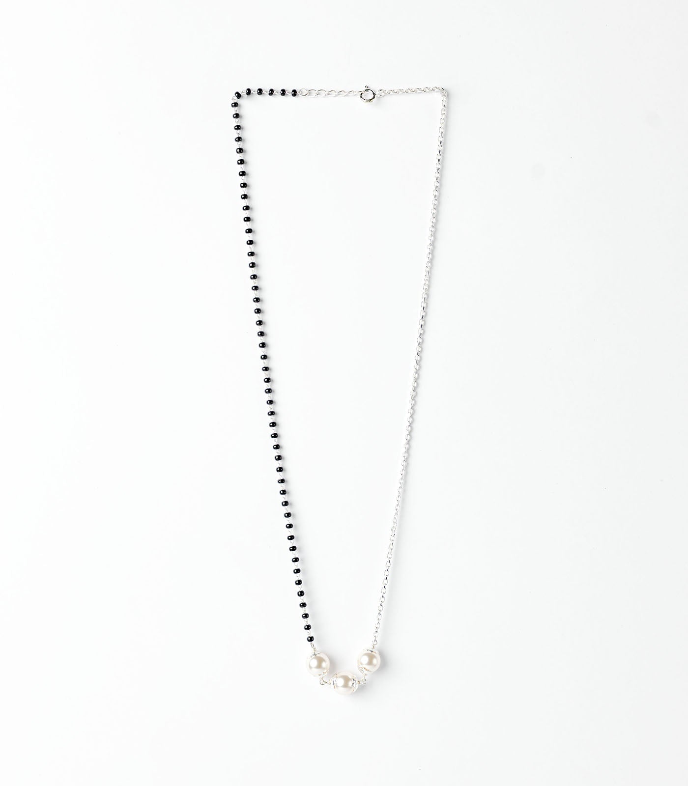 Dual Style Triple Pearl Mangalsutra (Silver)