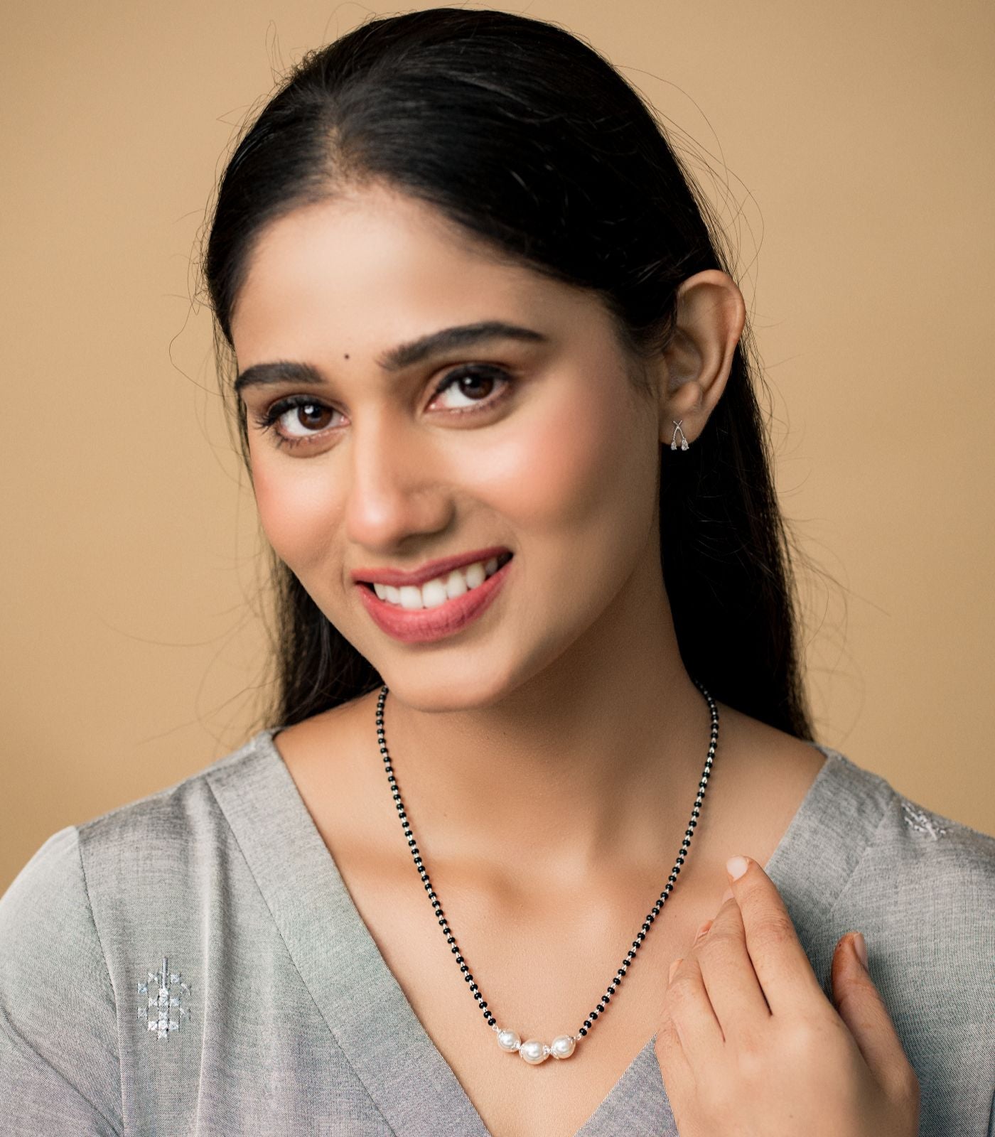 Silver Triple-Pearl Mangalsutra