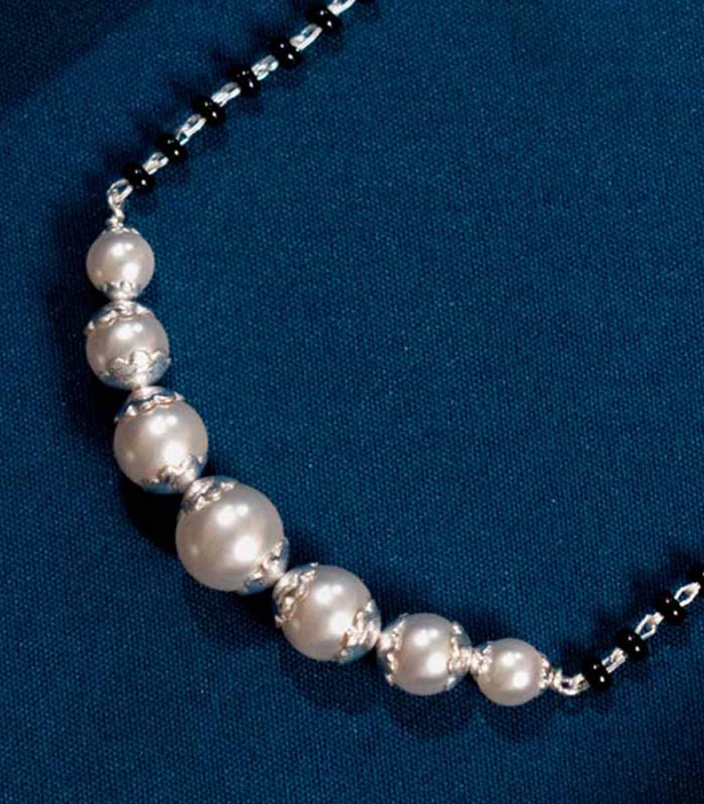 Pearl Stream Silver Mangalsutra