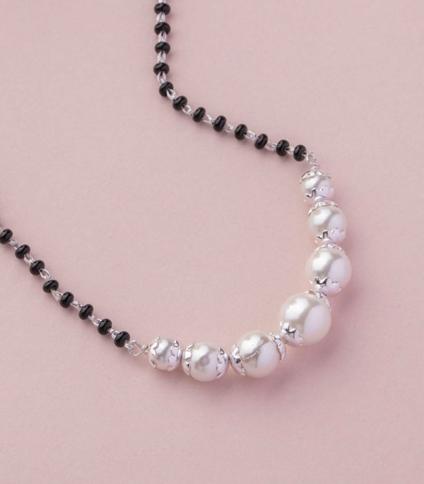 Pearl Stream Silver Mangalsutra