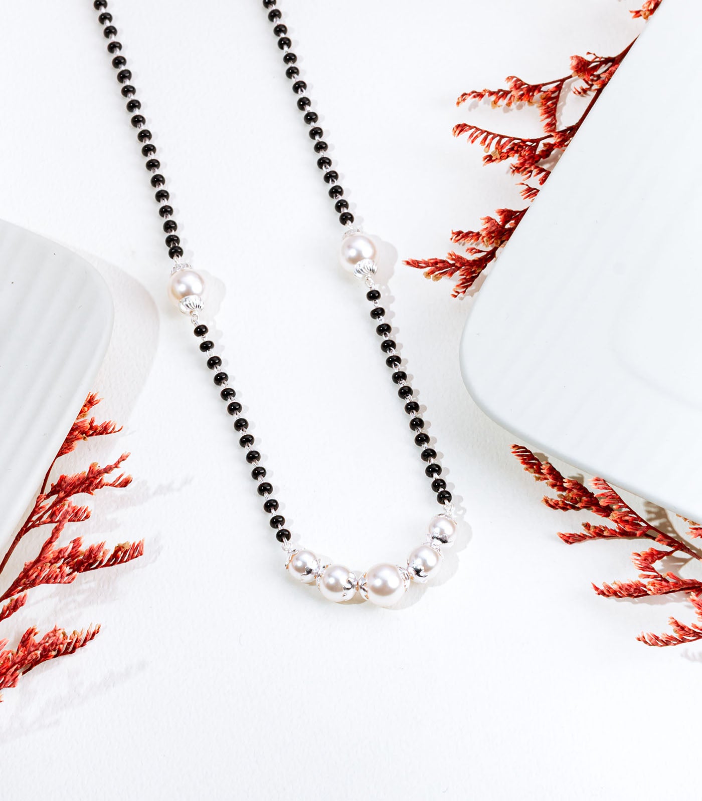 Silver Six Pearls Mangalsutra