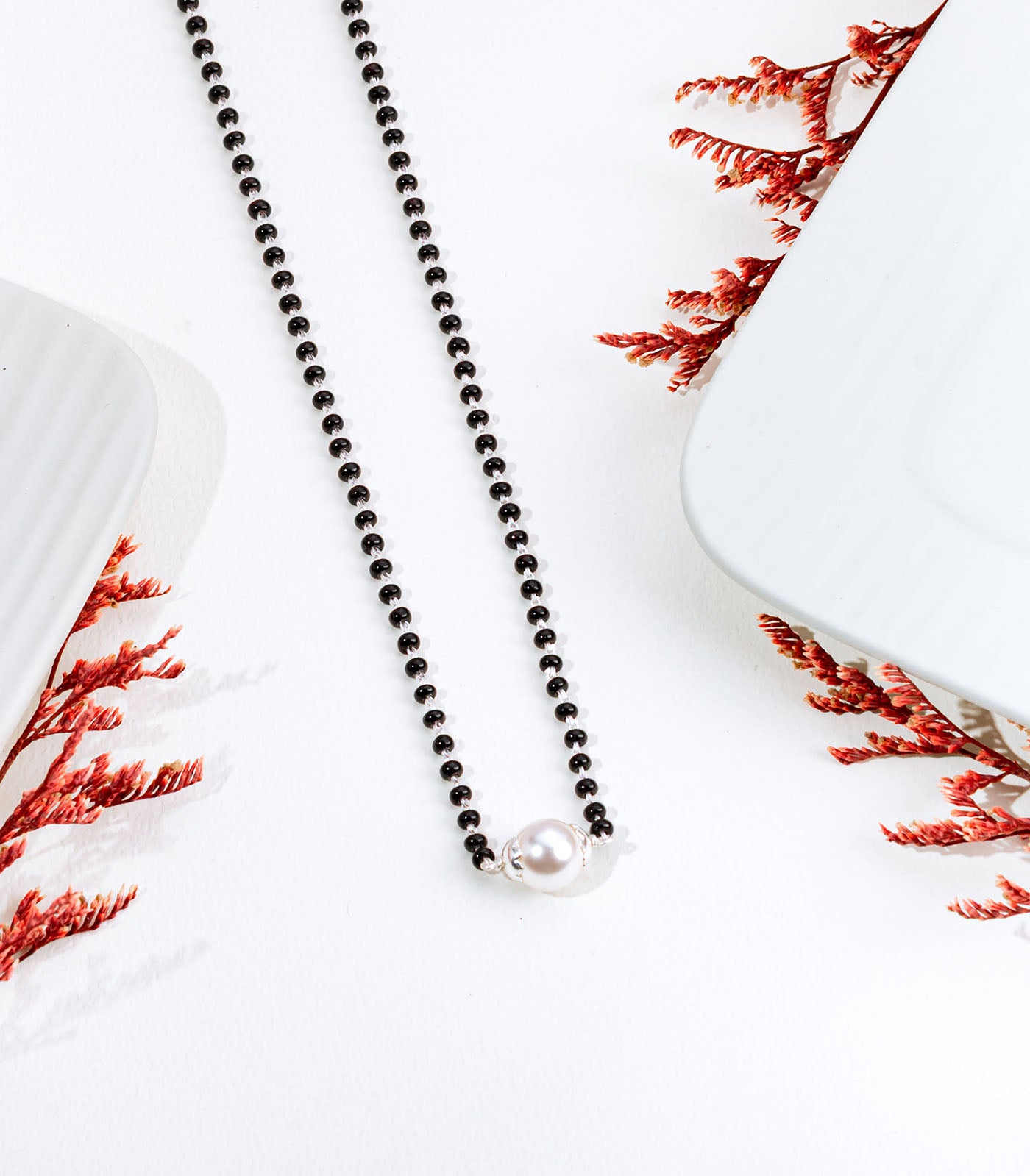 Single Pearl Silver Mangalsutra