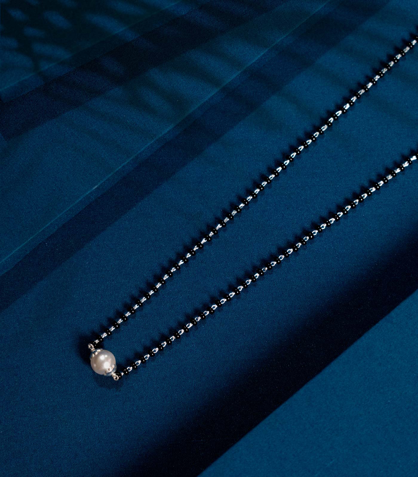 Single Pearl Silver Mangalsutra