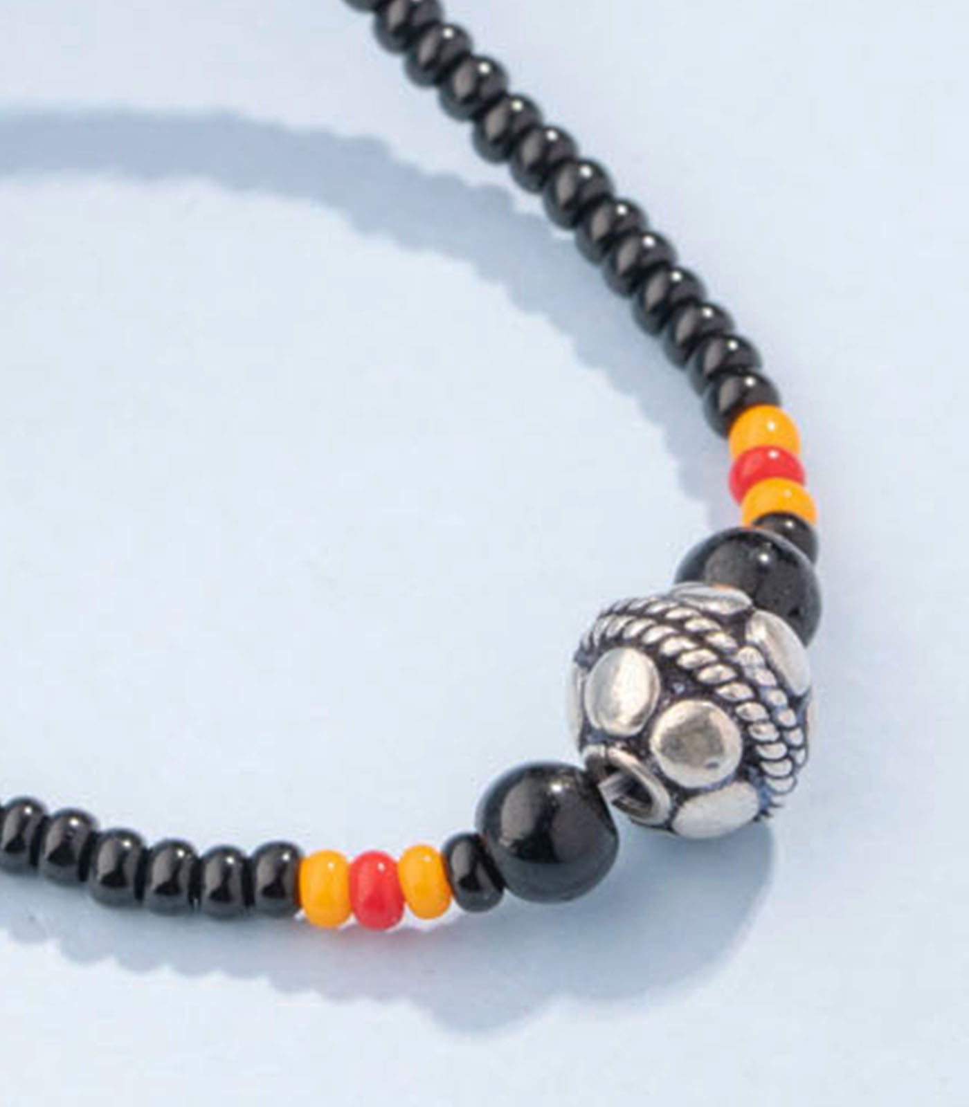 Silver Dual Coloured Beads Antique Mangalsutra