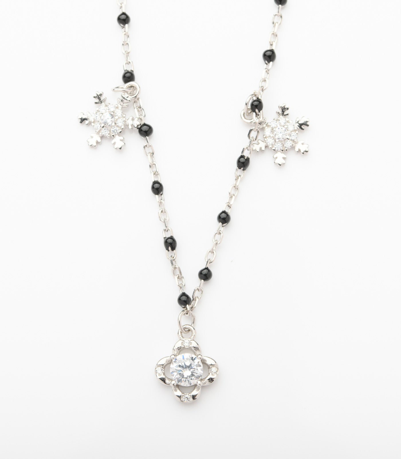 Dangling Stone Snowflake Mangalsutra (Silver)